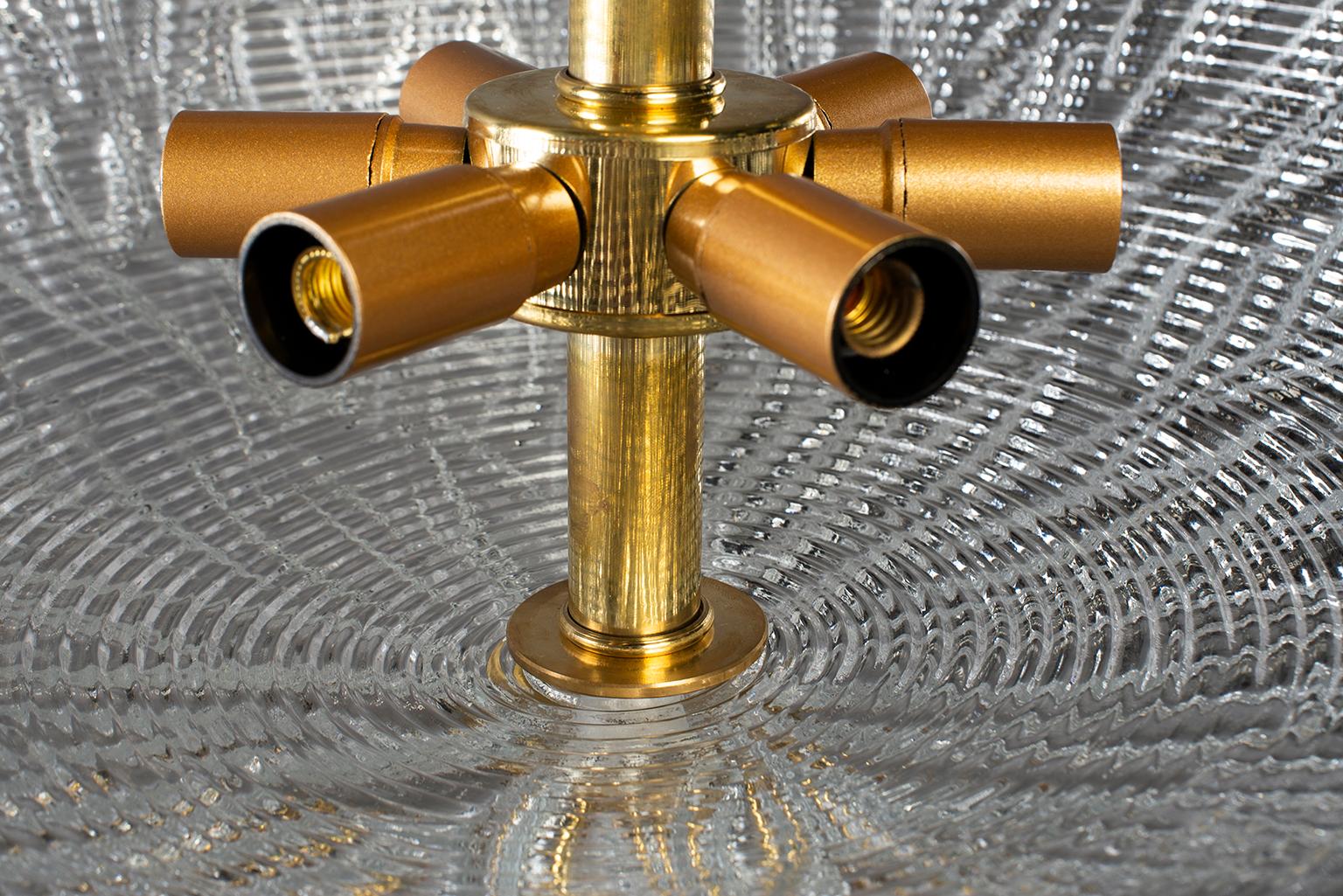 20th Century Barovier and Toso Umbrella Form Fixture with Brass Fittings