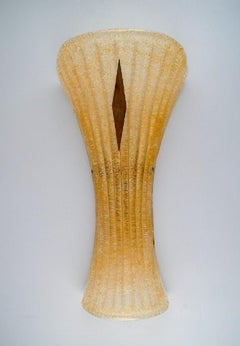 Barovier and Toso, Venice, a Pair of Giant Wall Lamps in Fluted Art Glass