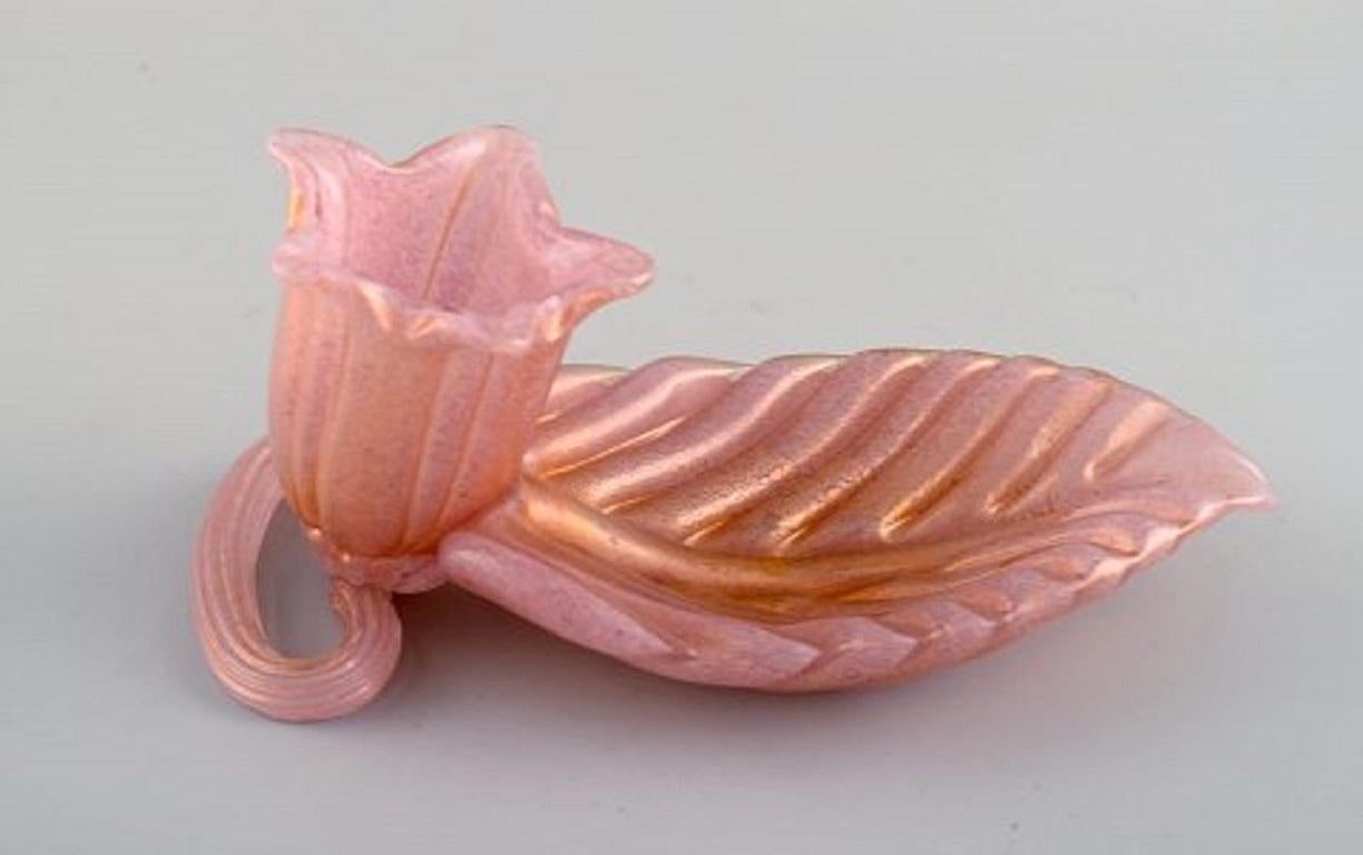 Barovier and Toso, Venice, a Pair of Organically Shaped Bowls in Pink Art Glass For Sale 1