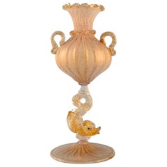 Barovier and Toso, Venice, Rare Organically Shaped Vase in Mouth Blown Art Glass