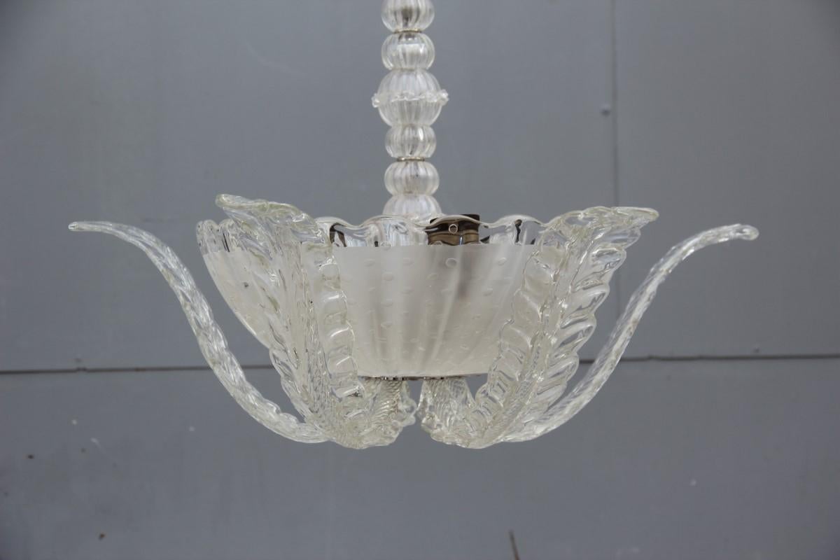 Flower Barovier Ceiling Lamp Italian Design Transparent Glass Murano Bubbles 1940 .

3 Bulbs Light E27 Max 80 Watt Each.