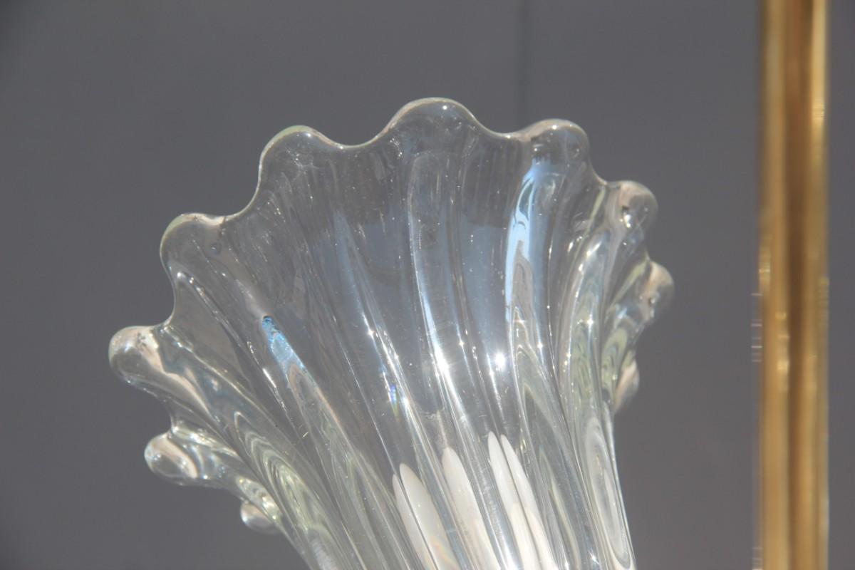 Barovier Chandelier Murano Glass Mid-Century Modern Flowers Brass, 1950 10