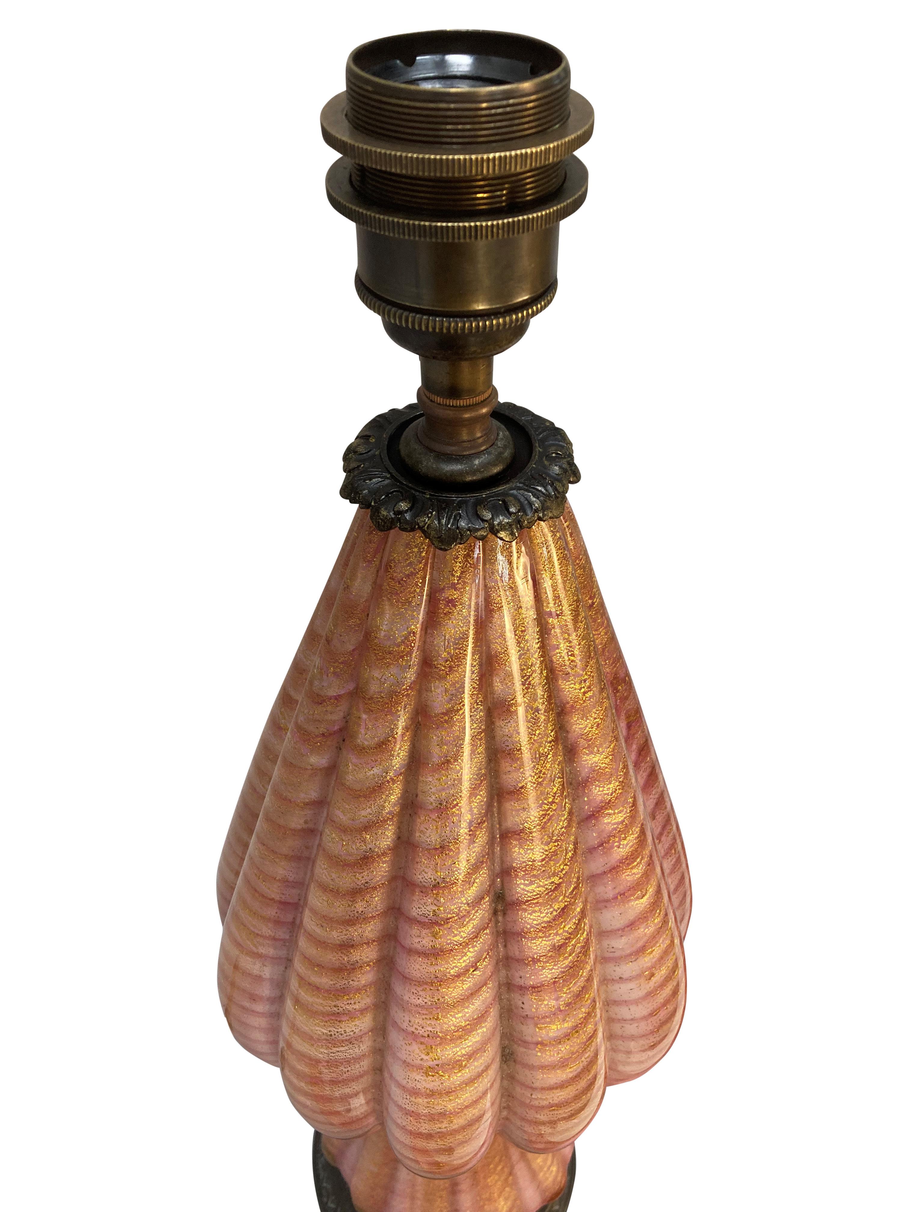 Italian Barovier Cordonato D'Oro Lamp For Sale