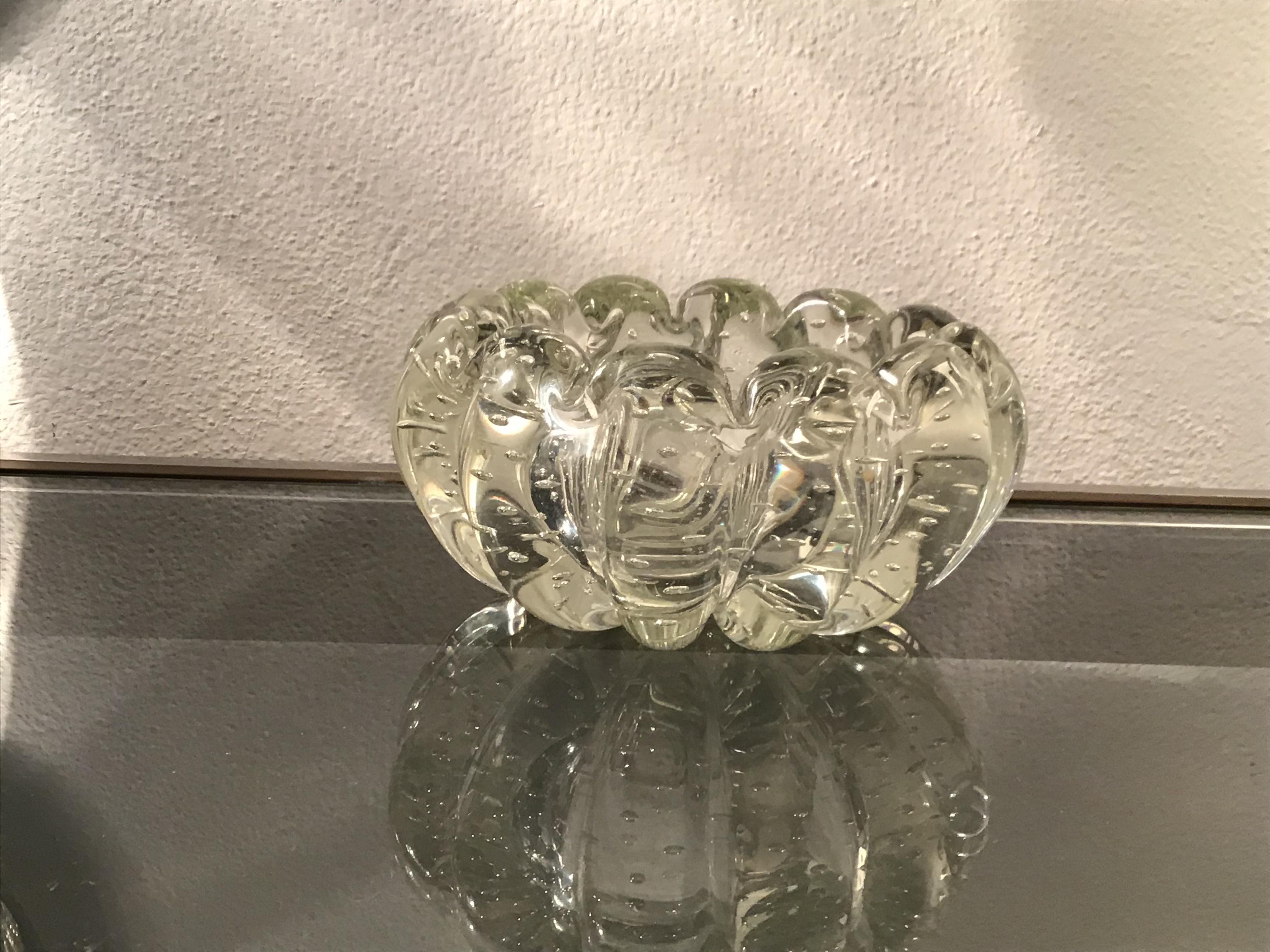 Barovier Et Toso Ashtray/Centerpiece/Pocket Emptier Murano Glass, 1940, Italy For Sale 1