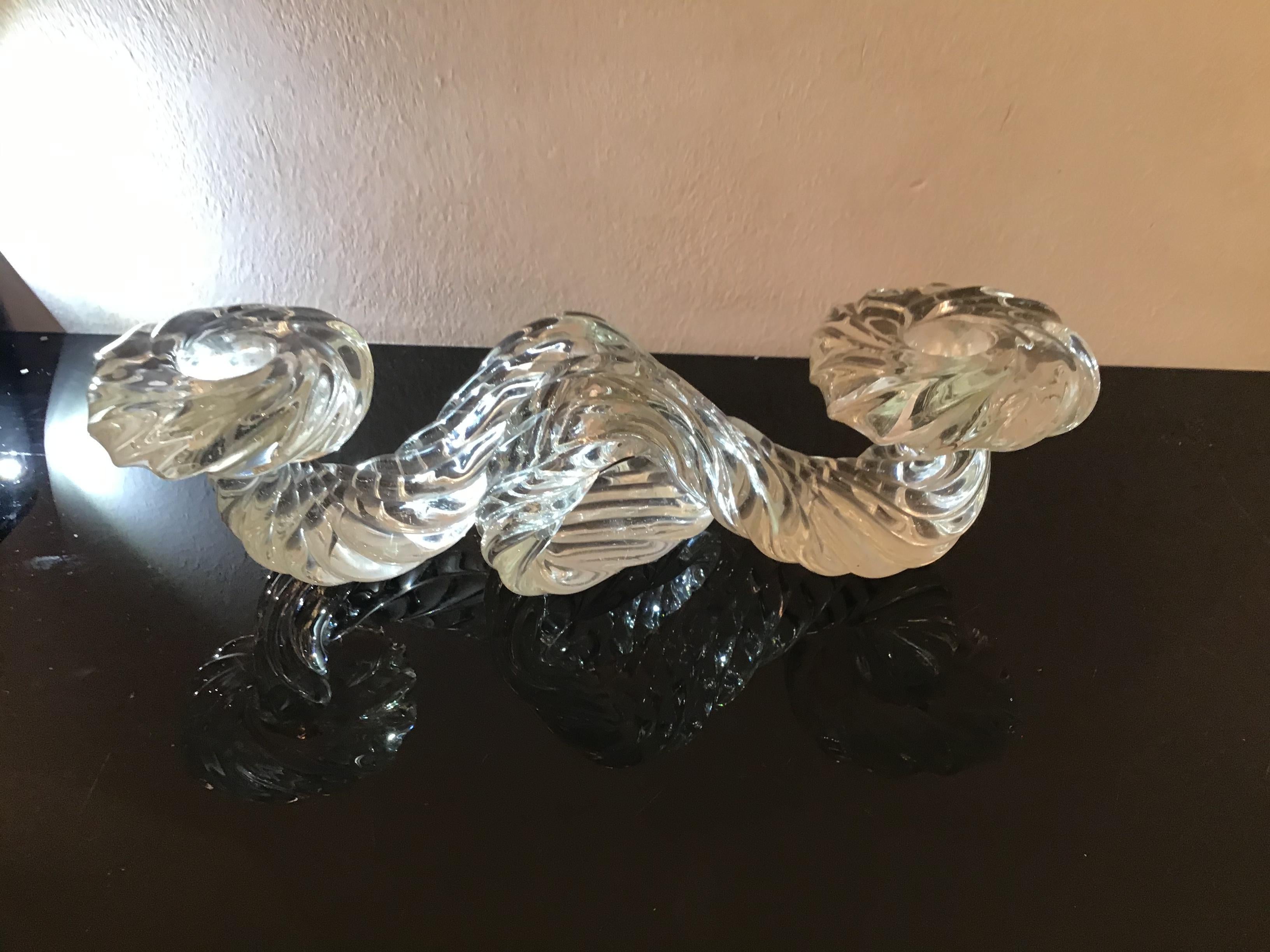 Barovier e Toso Candle Holders Murano Glass 1940 Italy For Sale 7