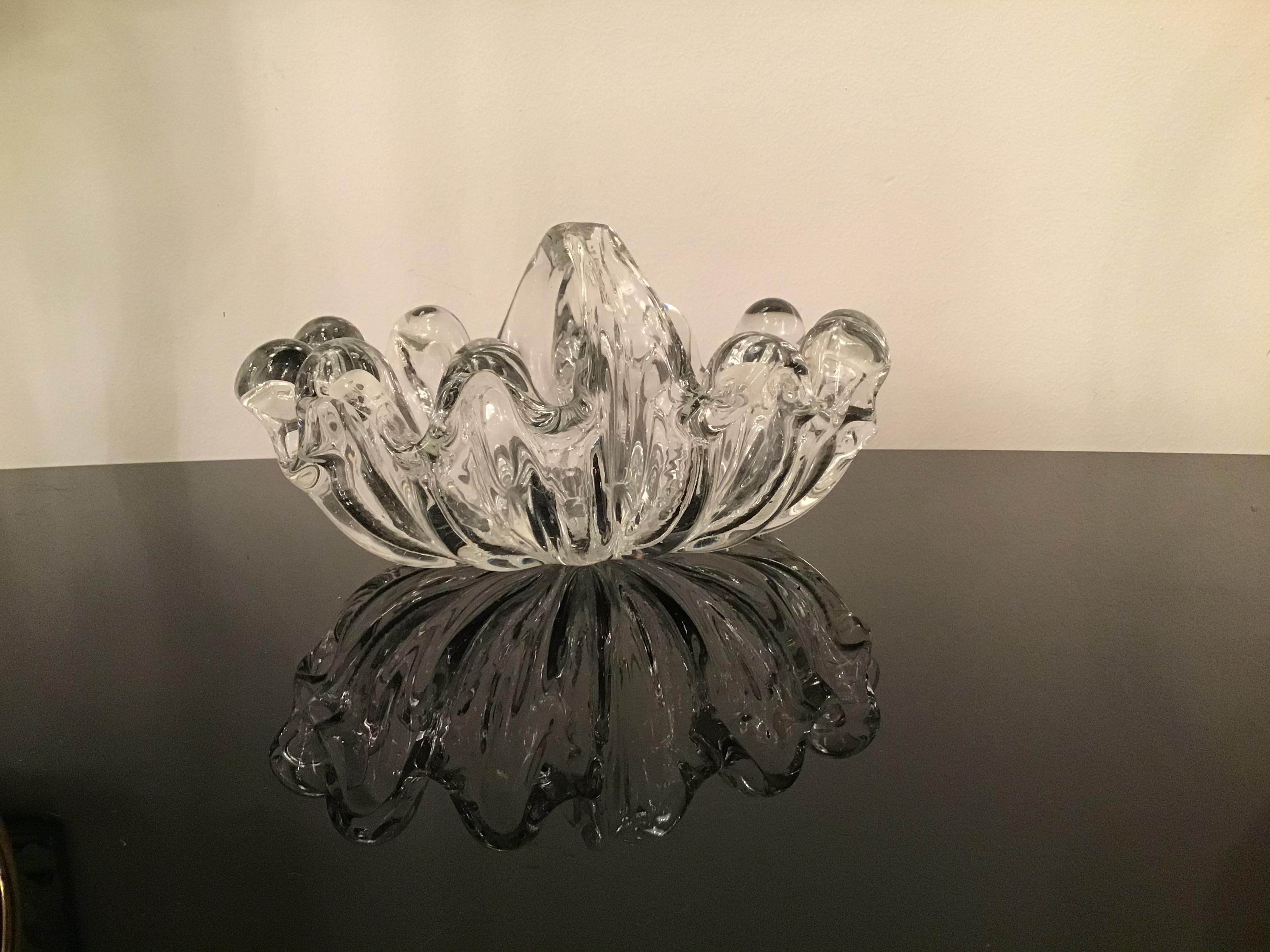 Verre de Murano Centre de table Barovier e Toso en verre de Murano, 1940, Italie  en vente