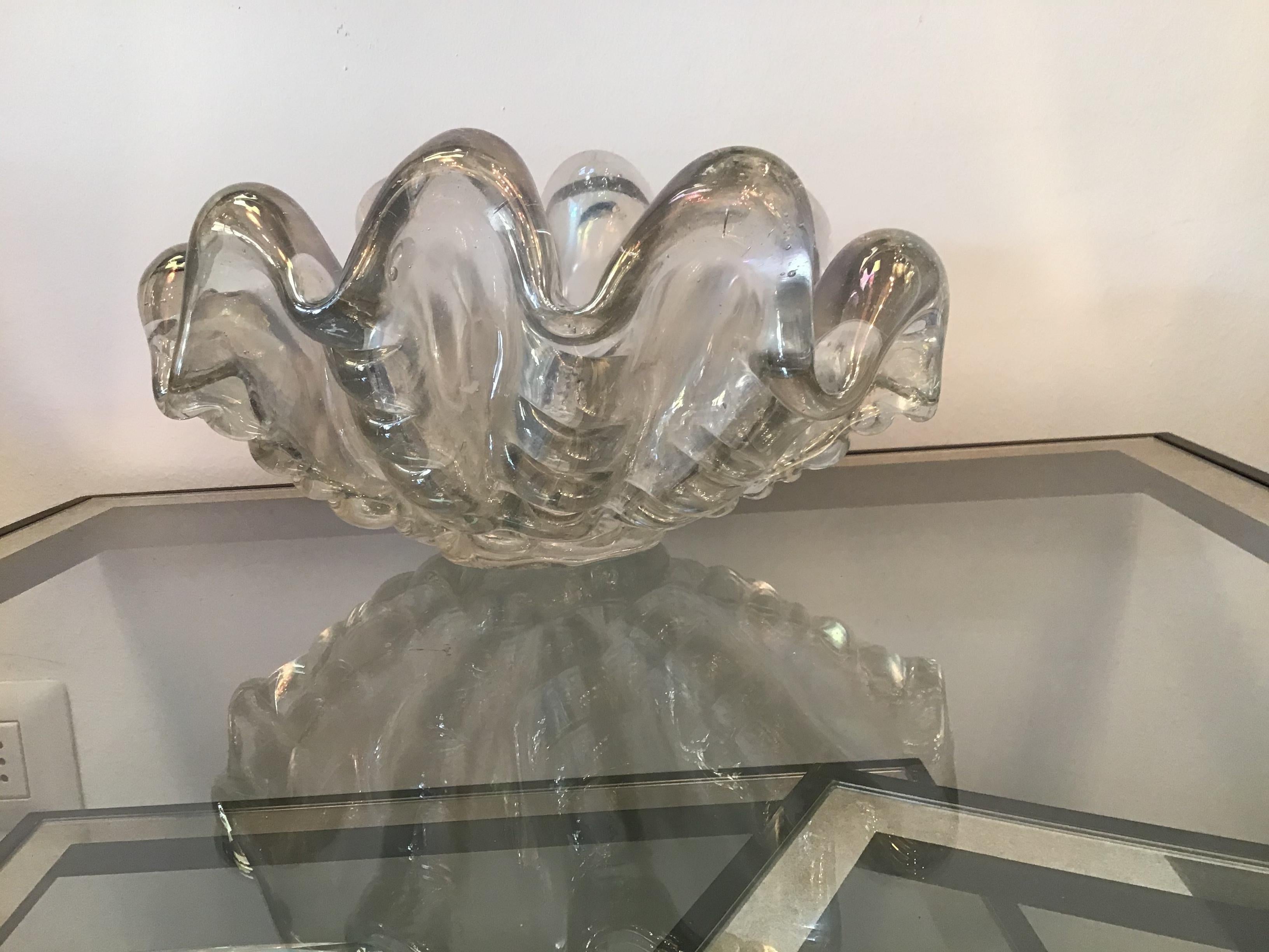 italien Centre de table Barovier e Toso en verre de Murano irisé, 1940, Italie en vente