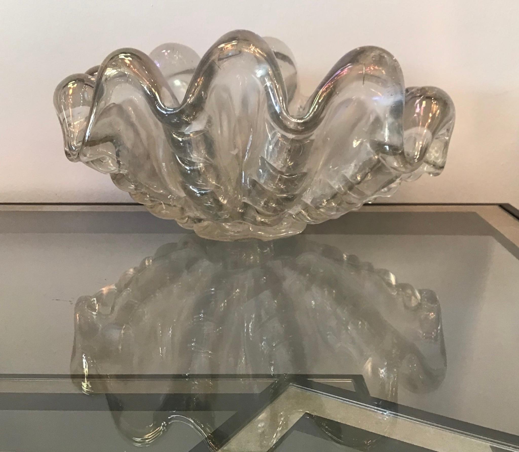 Centre de table Barovier e Toso en verre de Murano irisé, 1940, Italie en vente 2