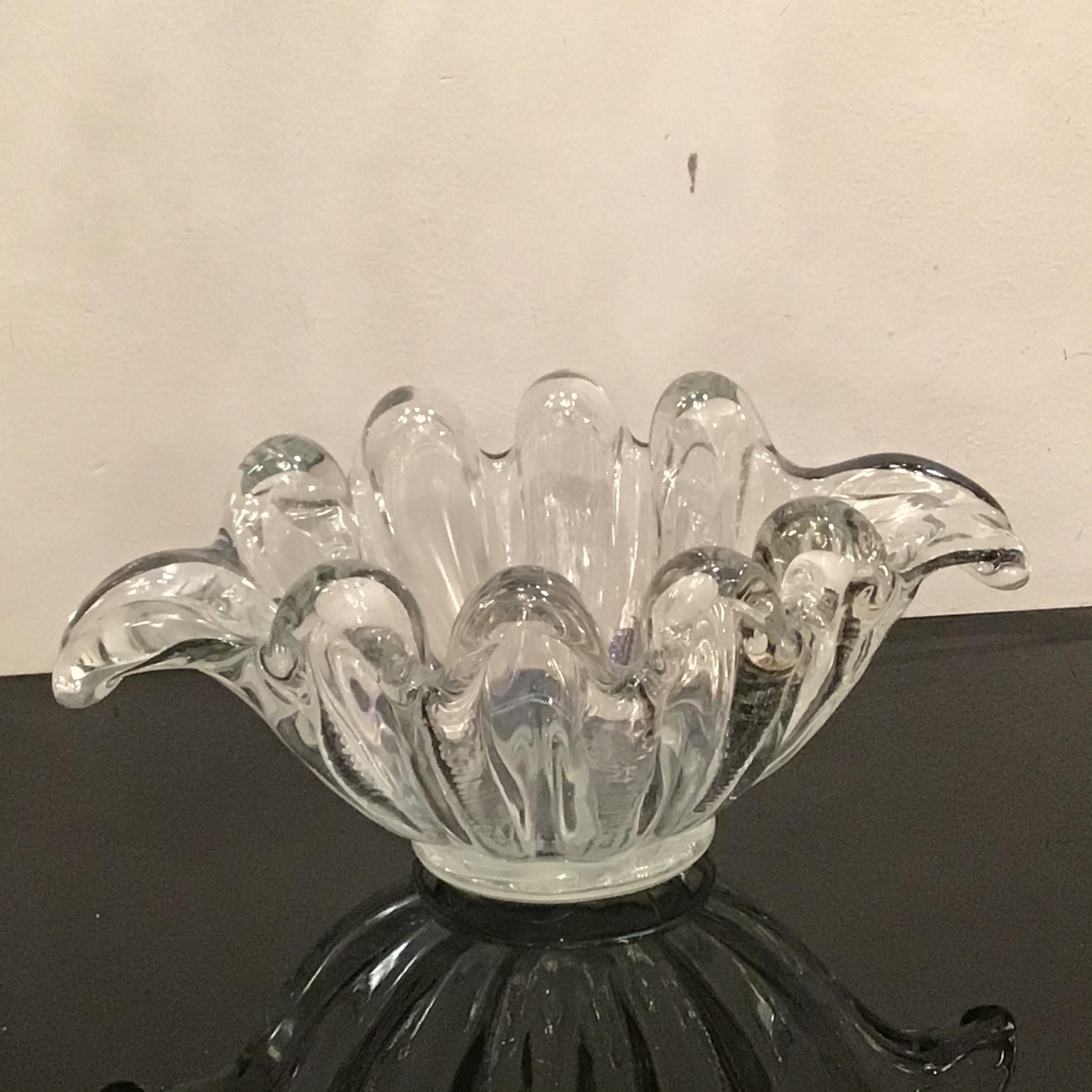 Barovier e Toso Centerpiece/ Svuota Tasche Iridescent Murano Glass 1940 Italy  10