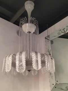 Barovier e Toso Chandelier Murano Glass Brass, 1930, Italy