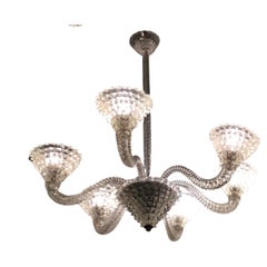Lampadario Barovier e Toso "Rostrato" in vetro di Murano 1940 Italia