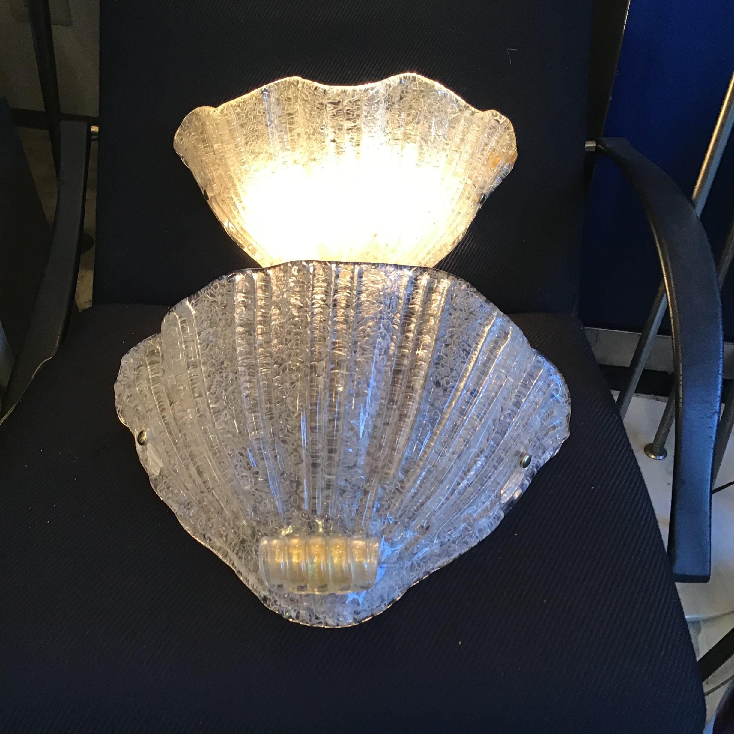 Paire d'appliques Barovier et Toso en verre de Murano 1950