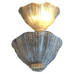 Barovier and Toso Pair of Murano Appliques  gold Glass Brass 1950 italy