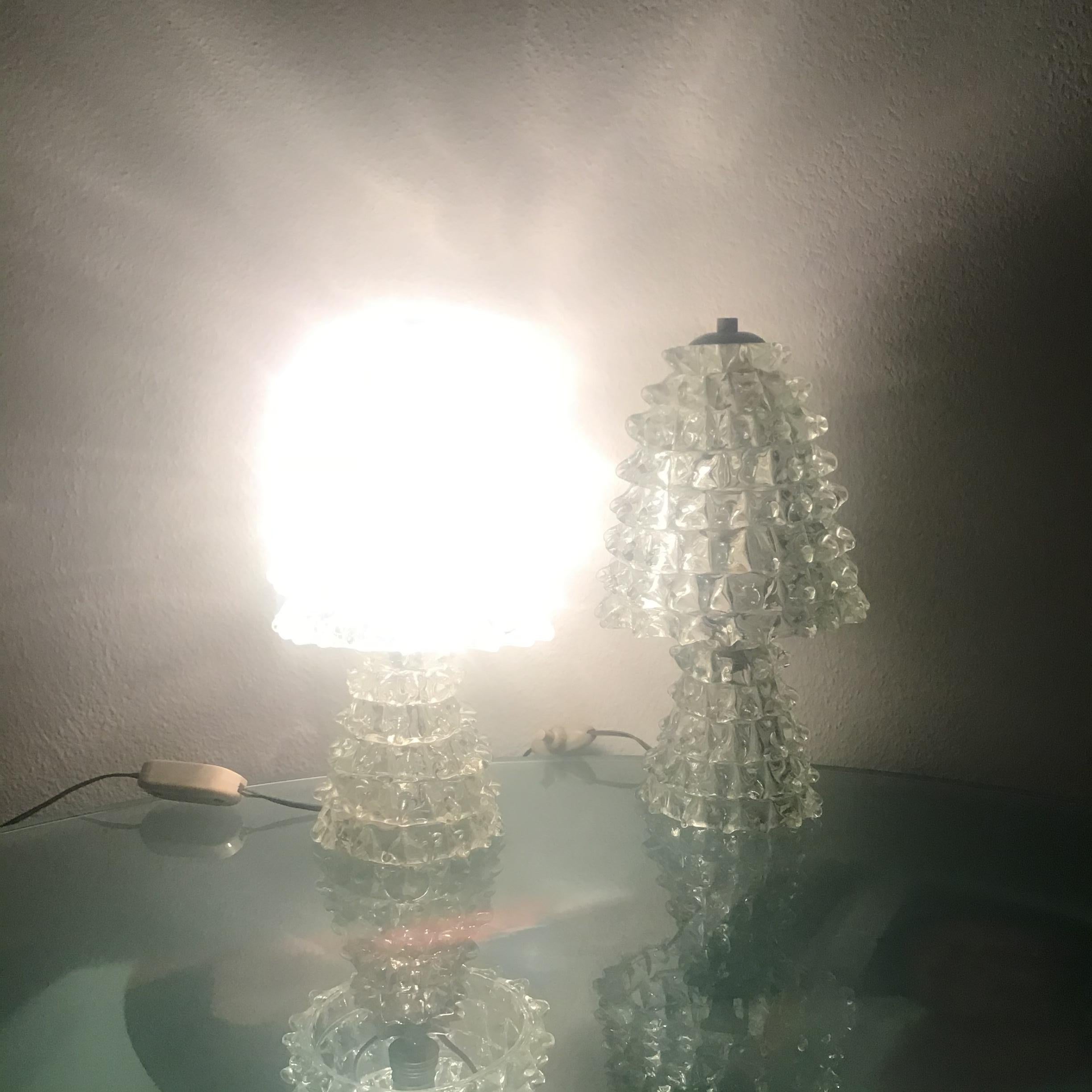 Barovier et Toso  Paire de lampes de table 