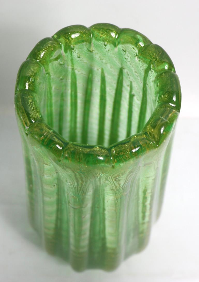 Barovier e Toso Cordonato D' Oro Murano Art Glass Vase For Sale 1