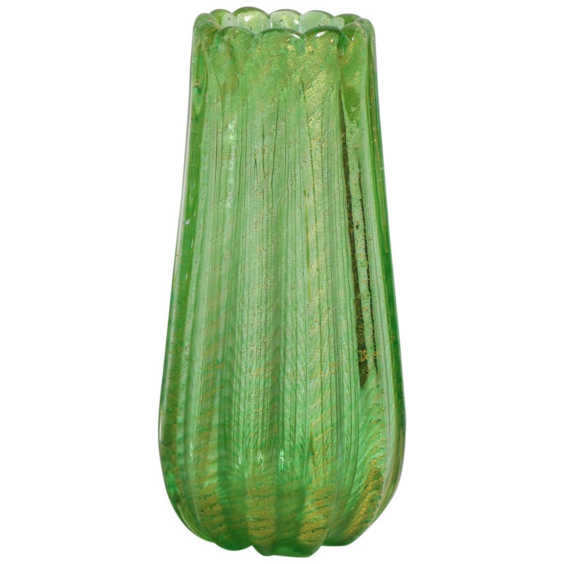 Barovier e Toso Cordonato D' Oro Murano Art Glass Vase