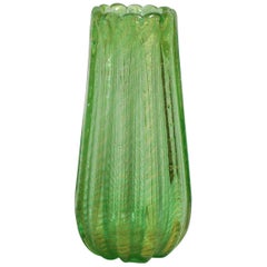 Vintage Barovier e Toso Cordonato D' Oro Murano Art Glass Vase