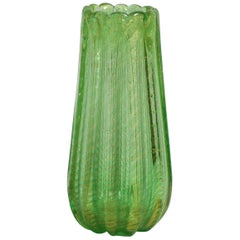 Barovier e Toso vase en verre d'art de Murano Cordonato D'Oro