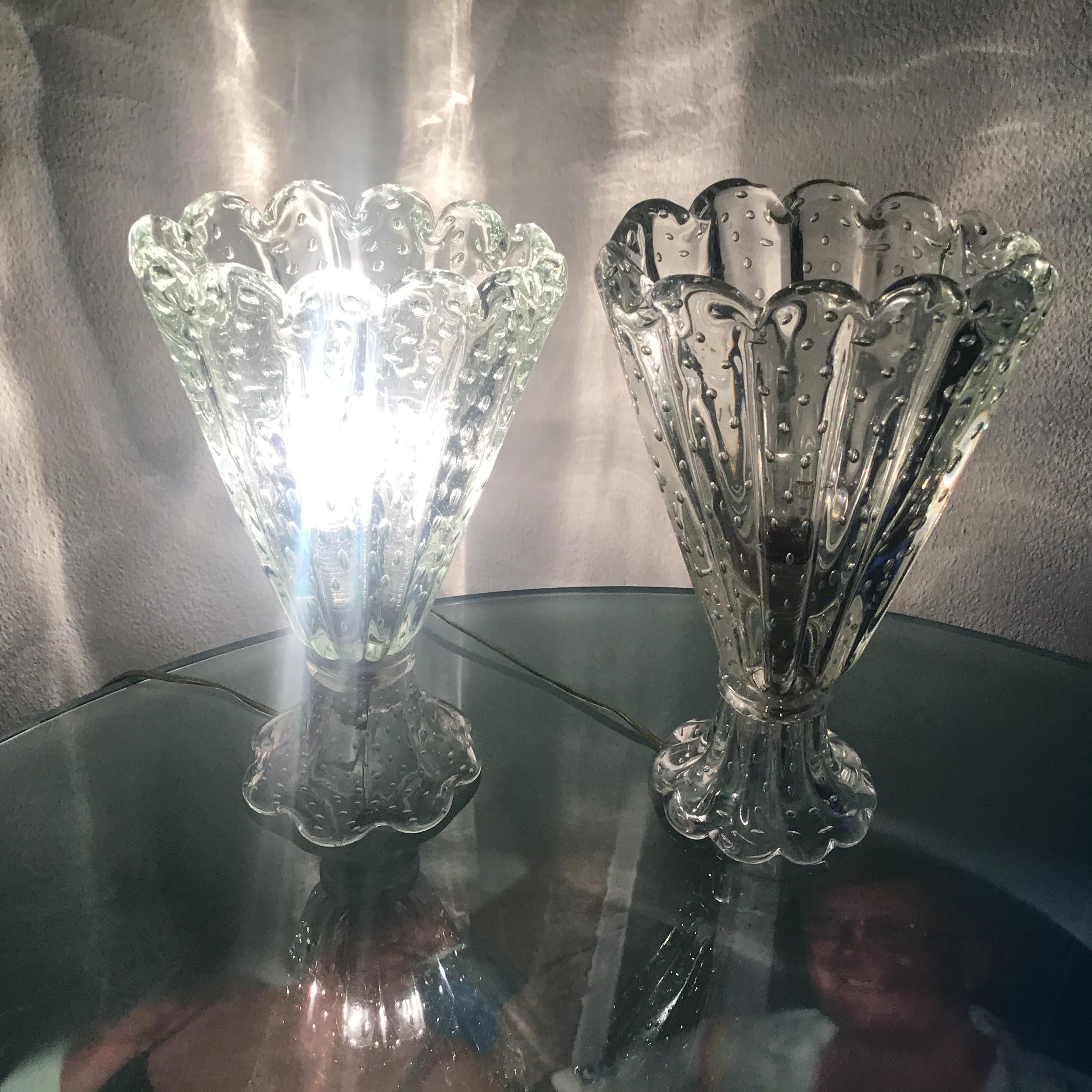 Barovier & Toso - Lampe de bureau deux têtes en verre de Murano, Italie, 1940  en vente 3