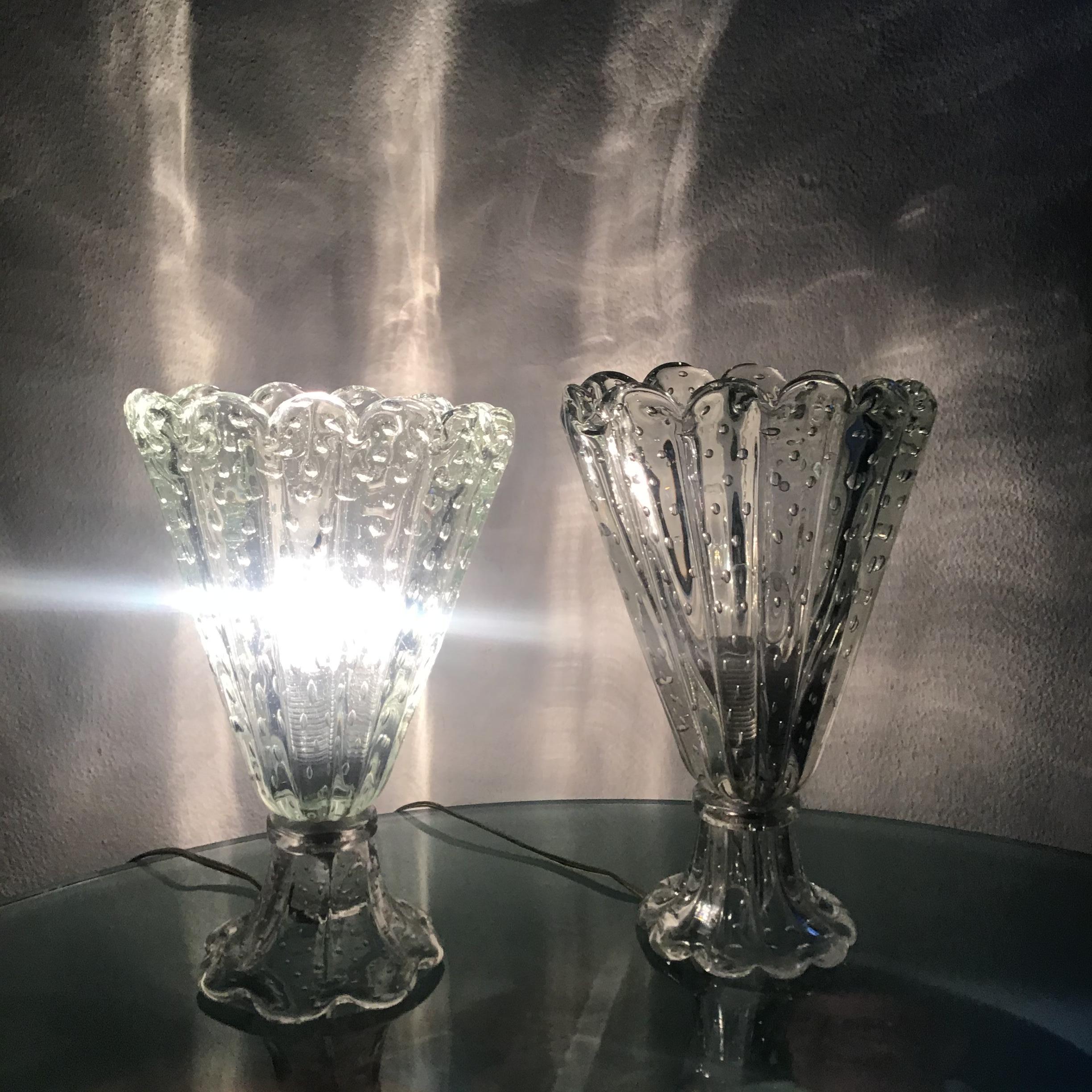 Barovier & Toso - Lampe de bureau deux têtes en verre de Murano, Italie, 1940  en vente 4