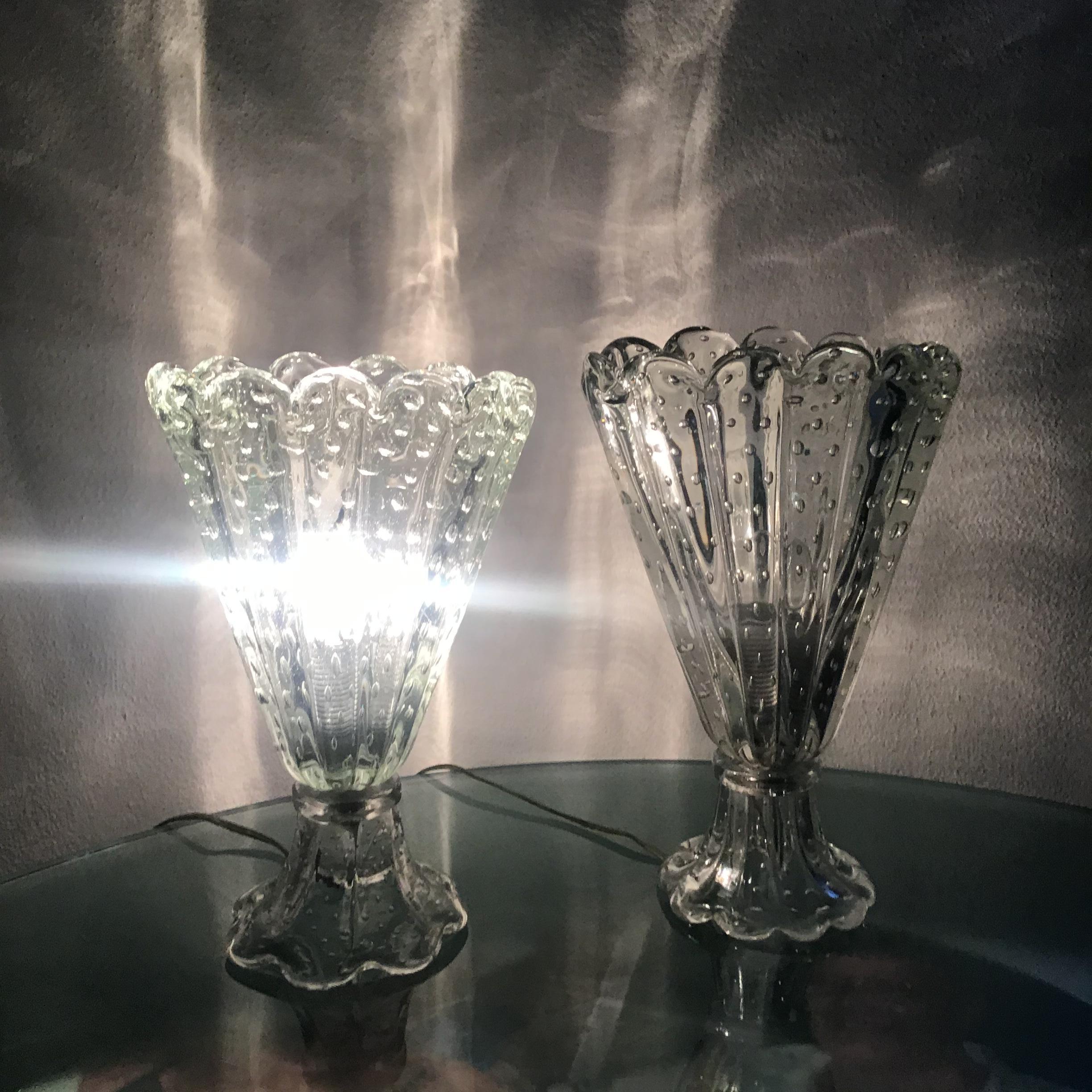 Barovier & Toso - Lampe de bureau deux têtes en verre de Murano, Italie, 1940  en vente 6