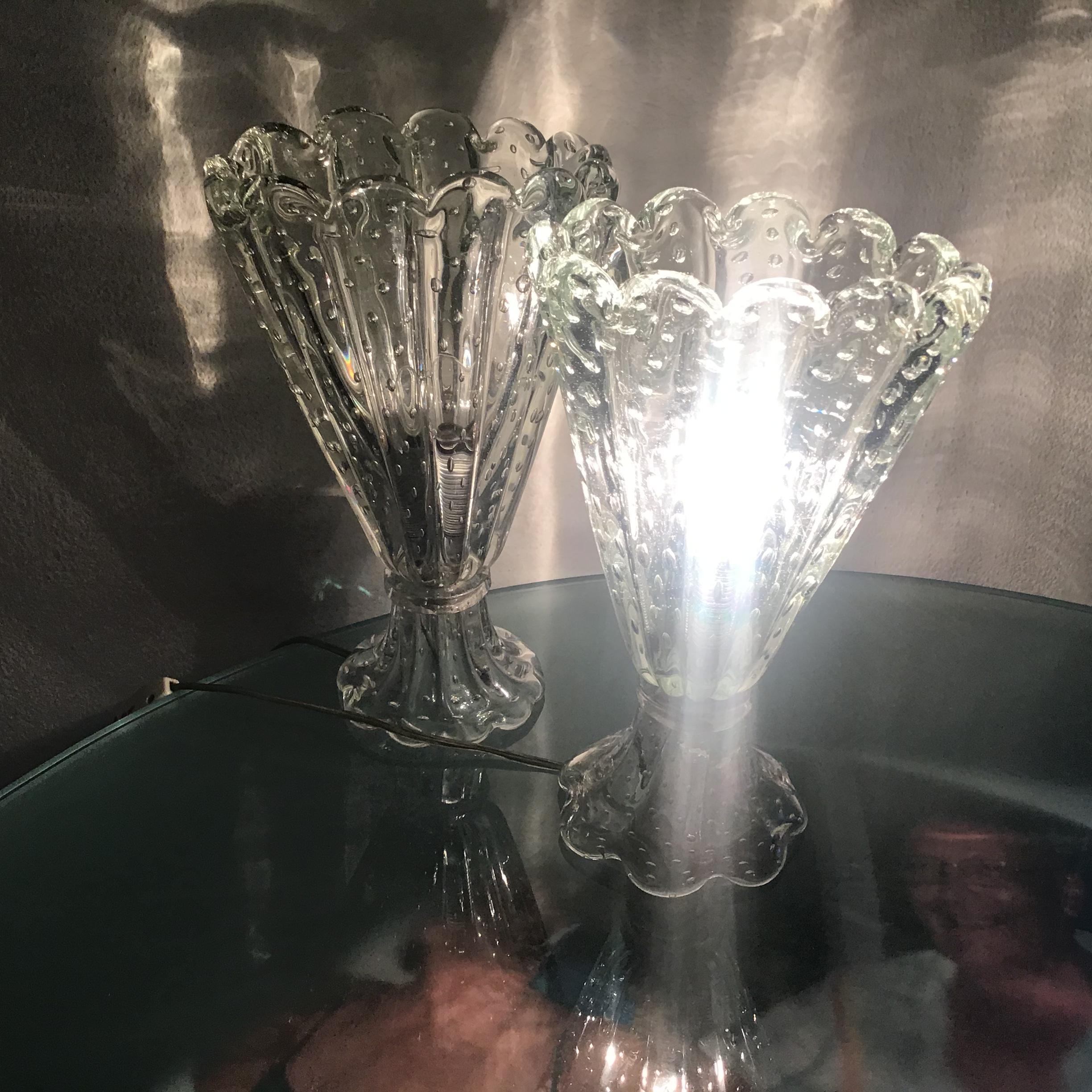 Barovier & Toso - Lampe de bureau deux têtes en verre de Murano, Italie, 1940  en vente 1