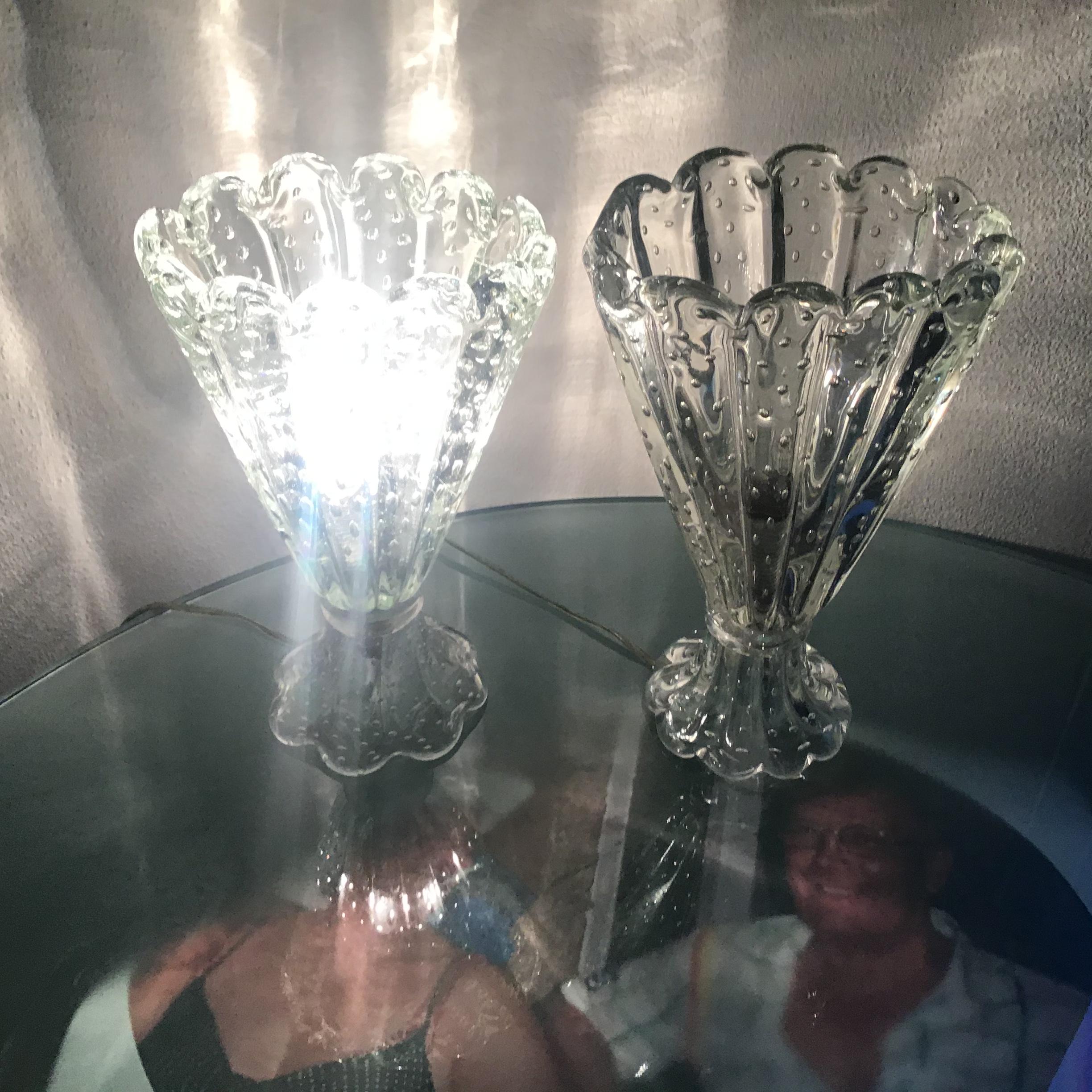 Barovier & Toso - Lampe de bureau deux têtes en verre de Murano, Italie, 1940  en vente 2