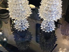 Barovier e Toso Couple Table Lamp “Rostrato” 1940 Murano Glass, Italy