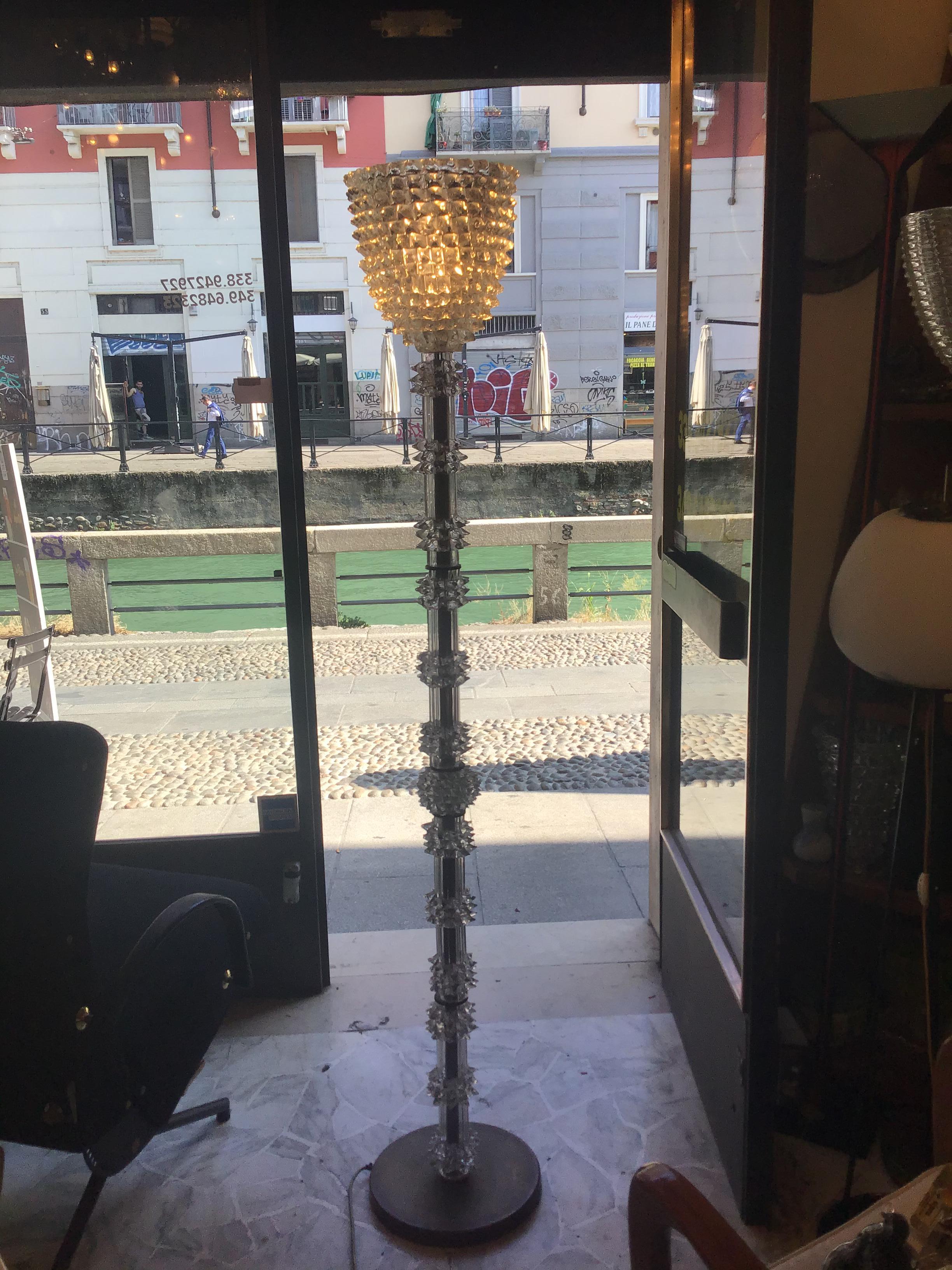 Barovier e Toso Floor Lamp “Rostrato” Murano Glass Brass 1940 Italy 3