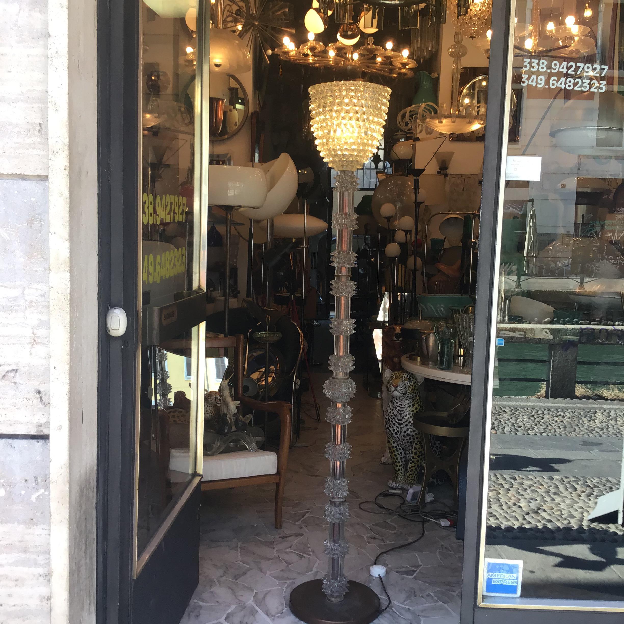 Barovier e Toso Floor Lamp “Rostrato” Murano Glass Brass 1940 Italy 6