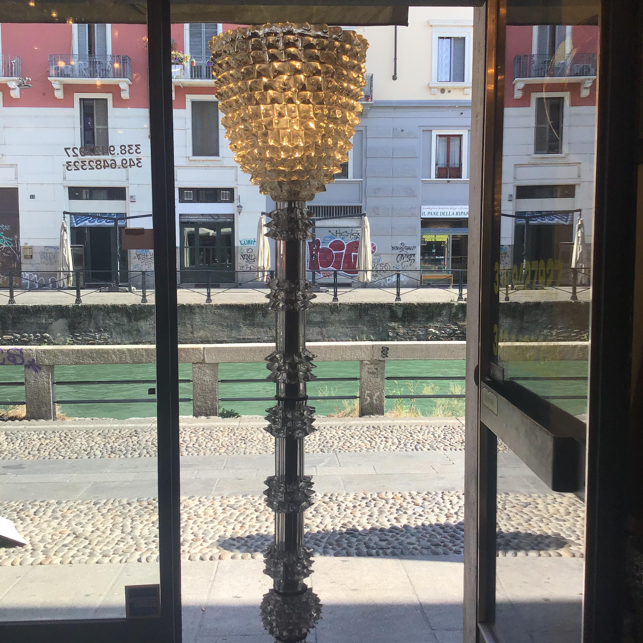 Barovier e Toso Floor Lamp “Rostrato” Murano Glass Brass 1940 Italy 7