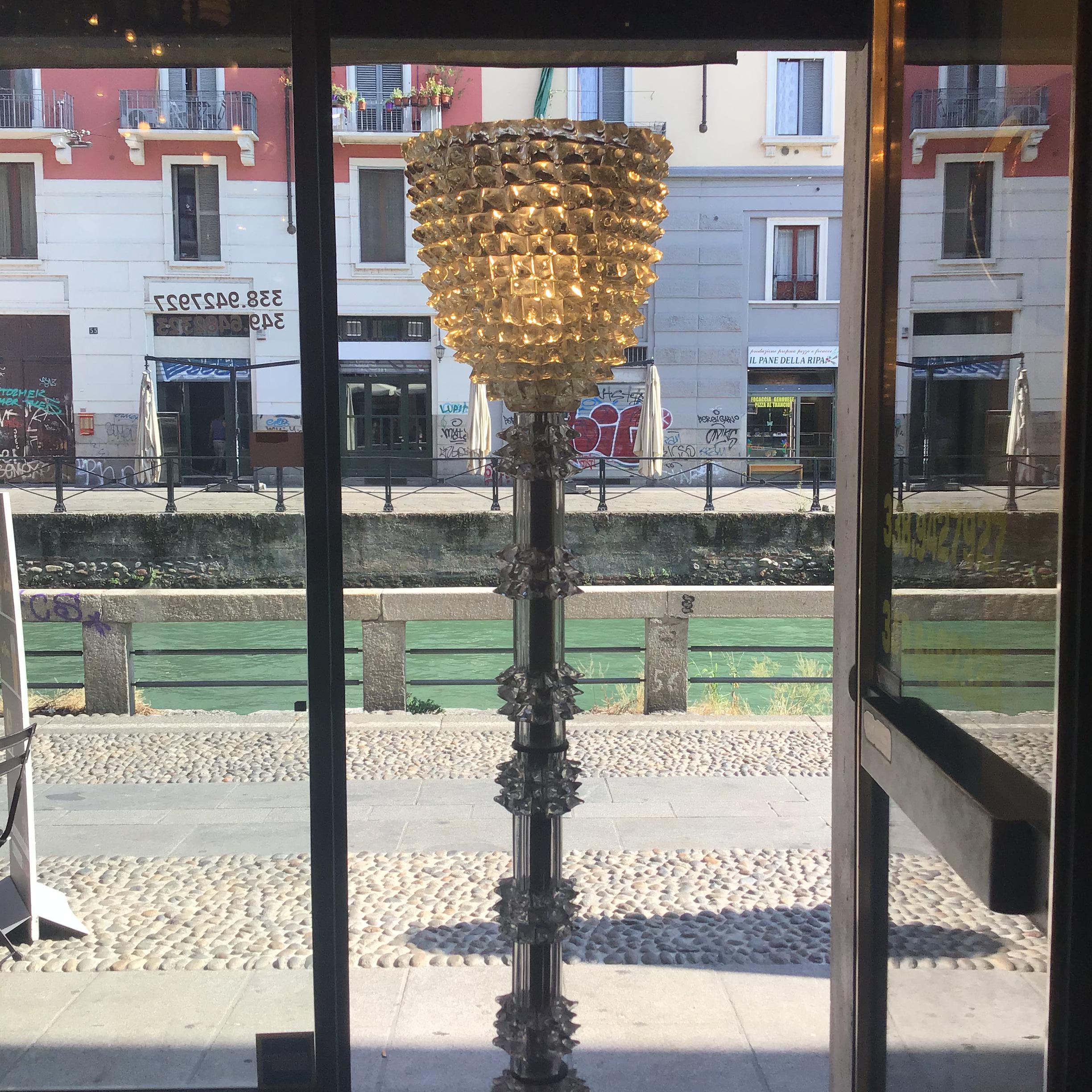 Barovier e Toso Floor Lamp “Rostrato” Murano Glass Brass 1940 Italy 8