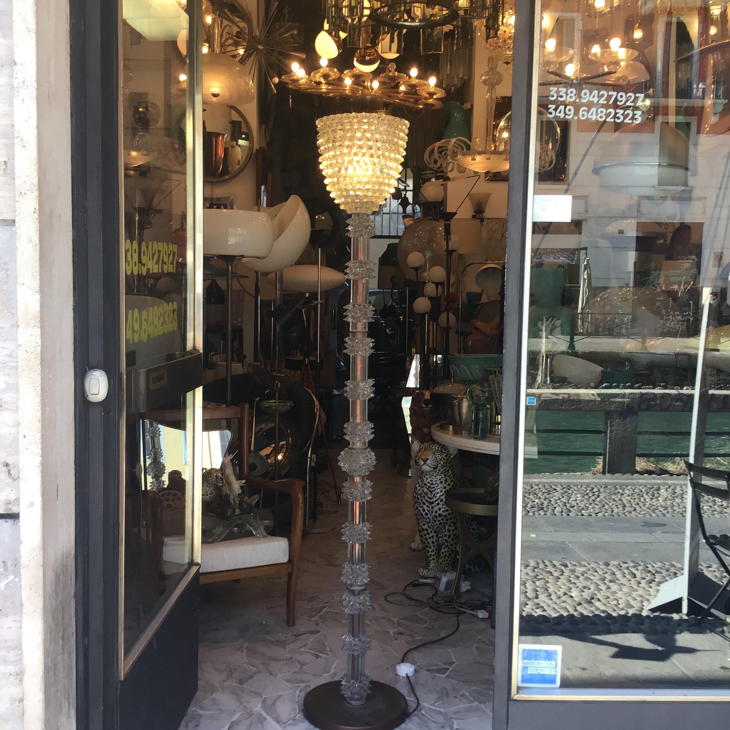 Barovier e Toso Floor Lamp “Rostrato” Murano Glass Brass 1940 Italy 9