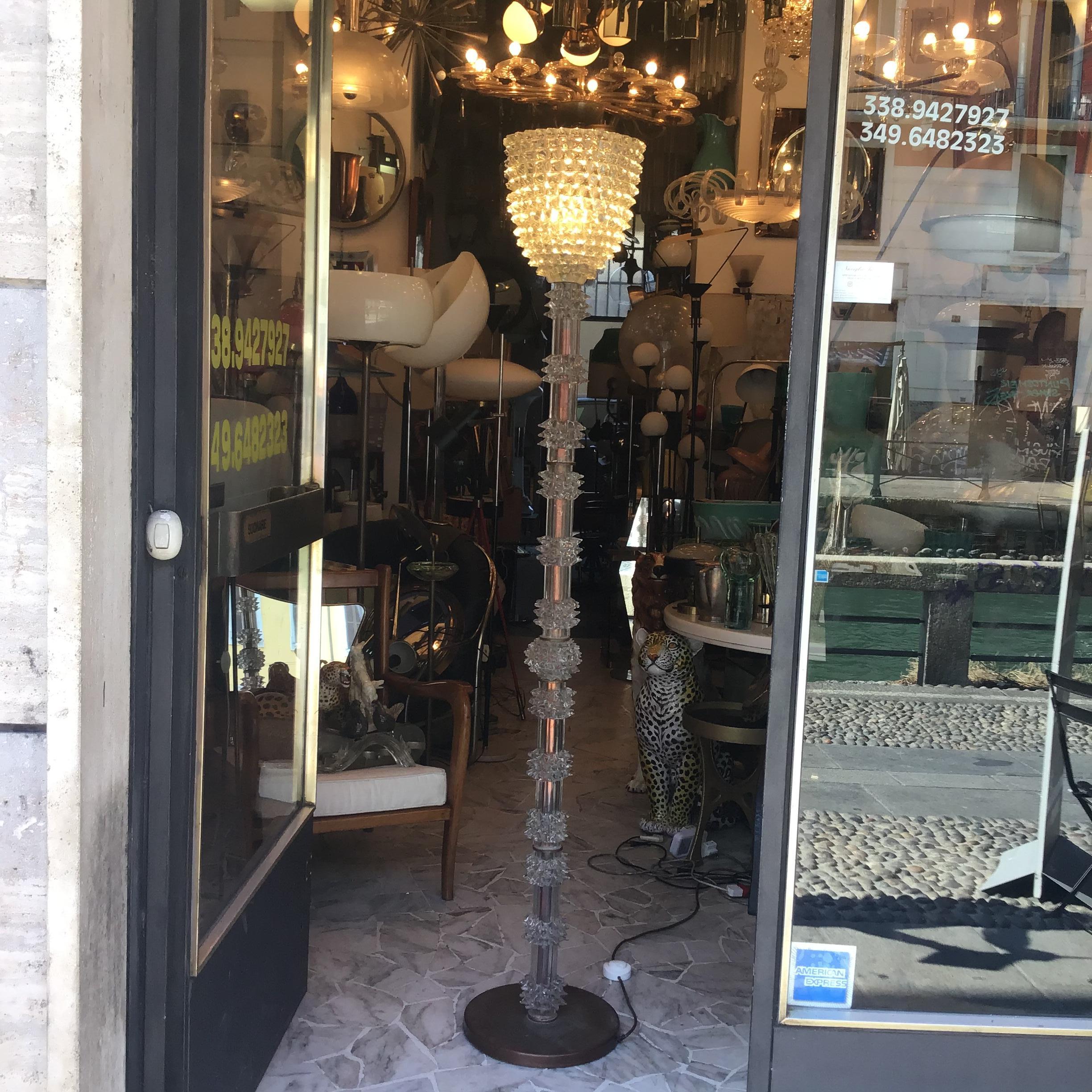 Barovier e Toso Floor Lamp “Rostrato” Murano Glass Brass 1940 Italy 10