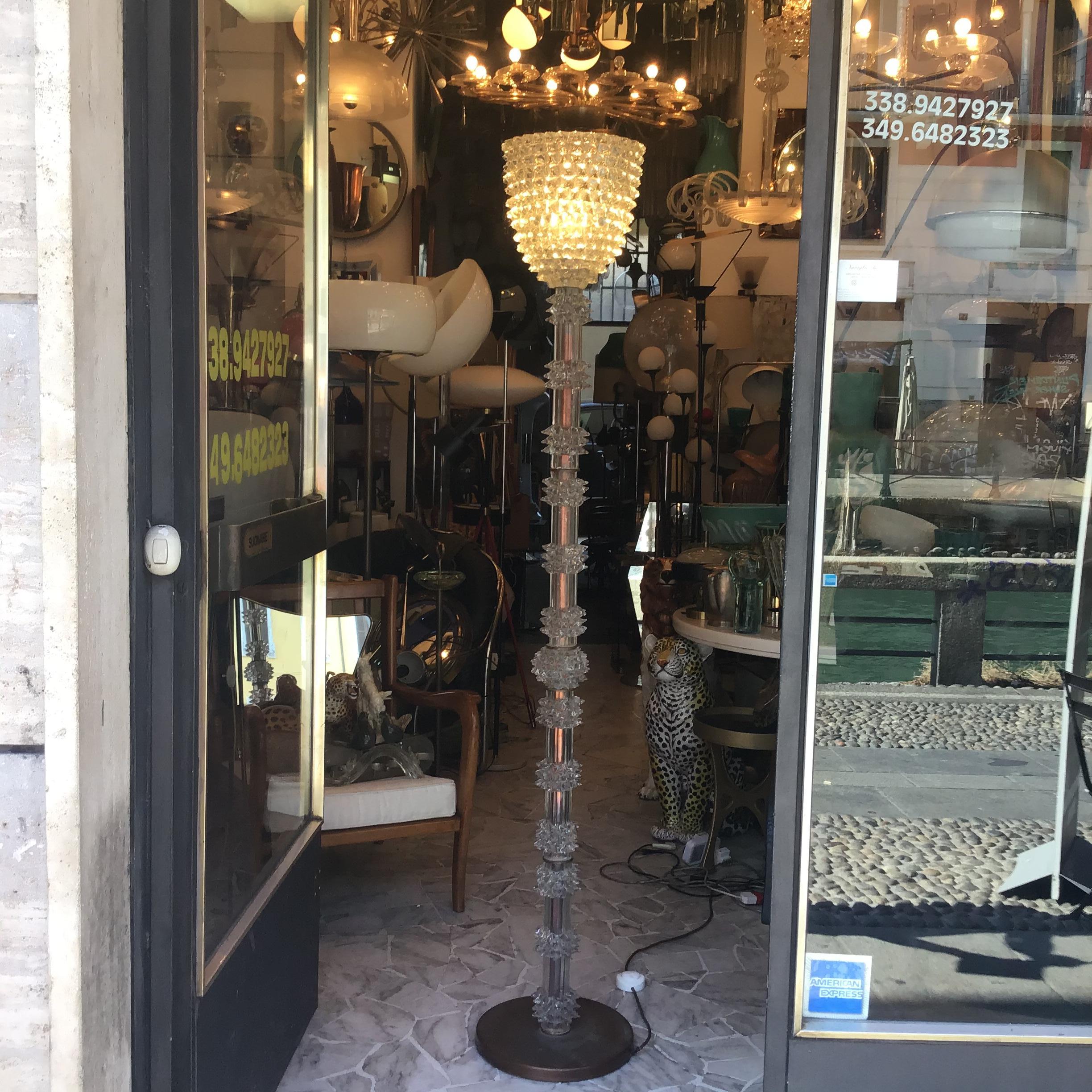 Barovier e Toso Floor Lamp “Rostrato” Murano Glass Brass 1940 Italy 11