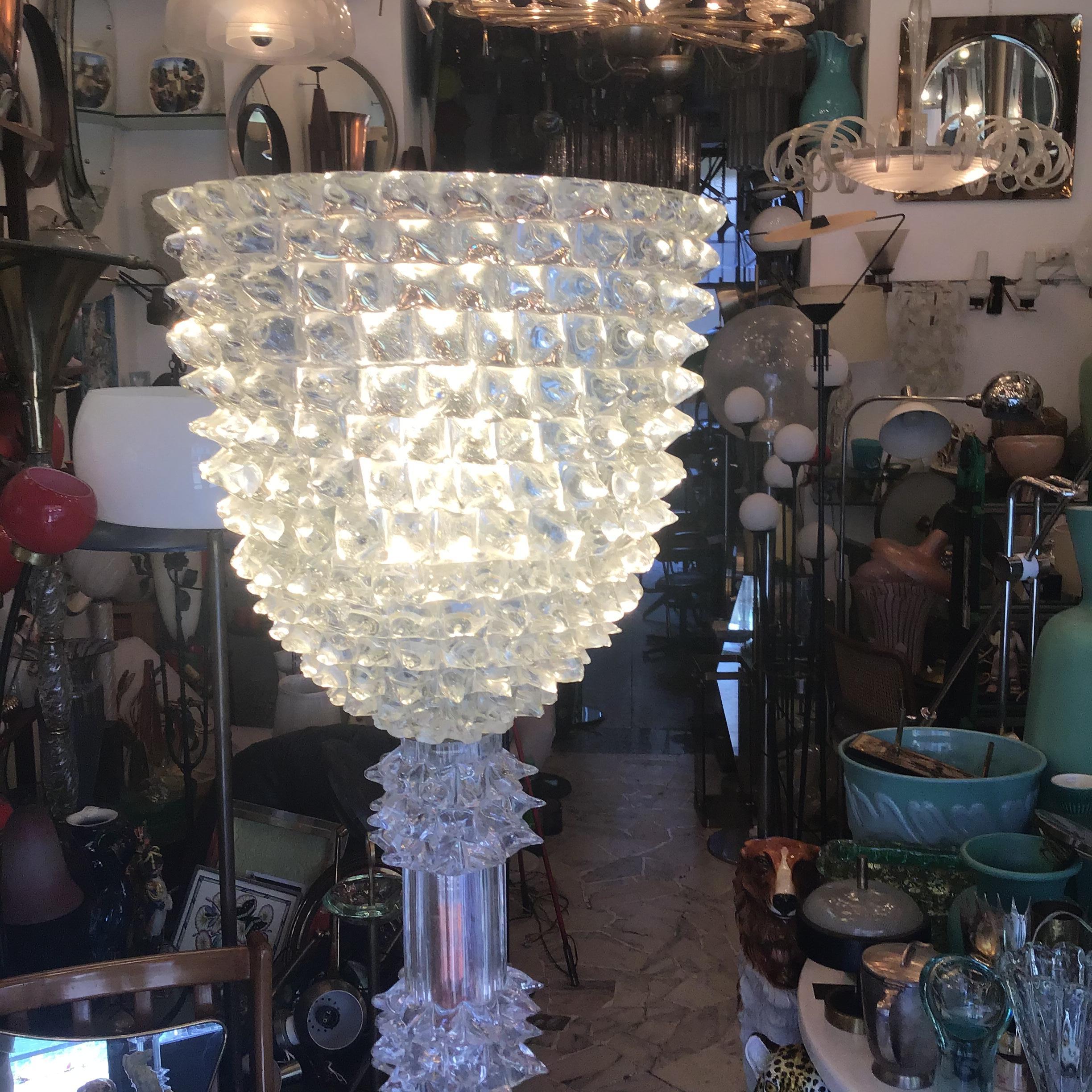 Barovier e Toso Floor Lamp “Rostrato” Murano Glass Brass 1940 Italy 12