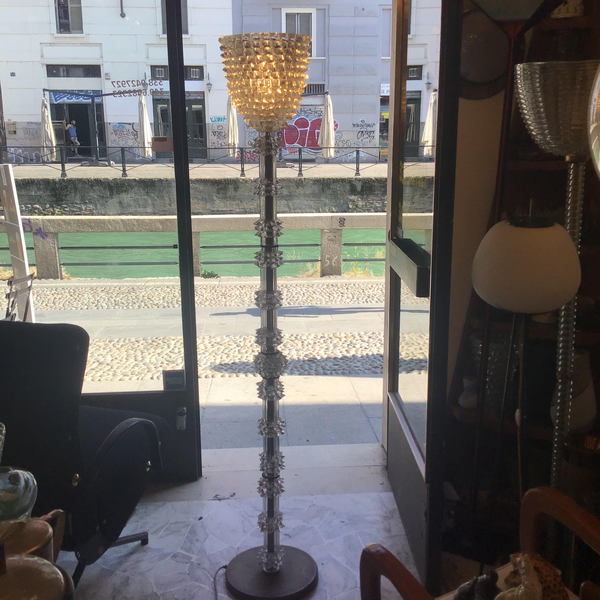 Barovier e Toso Floor Lamp “Rostrato” Murano Glass Brass 1940 Italy 1