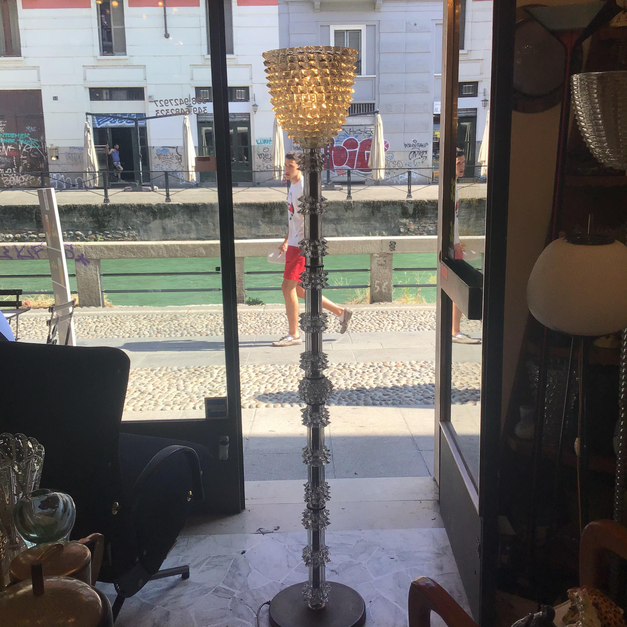 Barovier e Toso Floor Lamp “Rostrato” Murano Glass Brass 1940 Italy 2