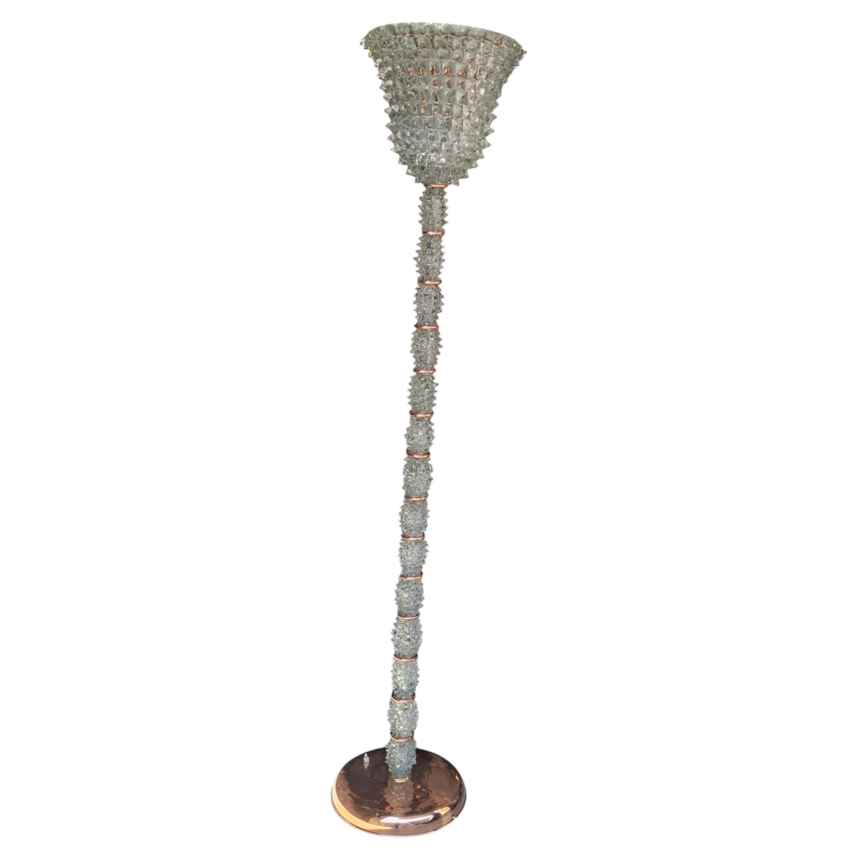 Barovier e Toso Lámpara de pie "Rostrato" Cristal de Murano cobre1940 Italia
