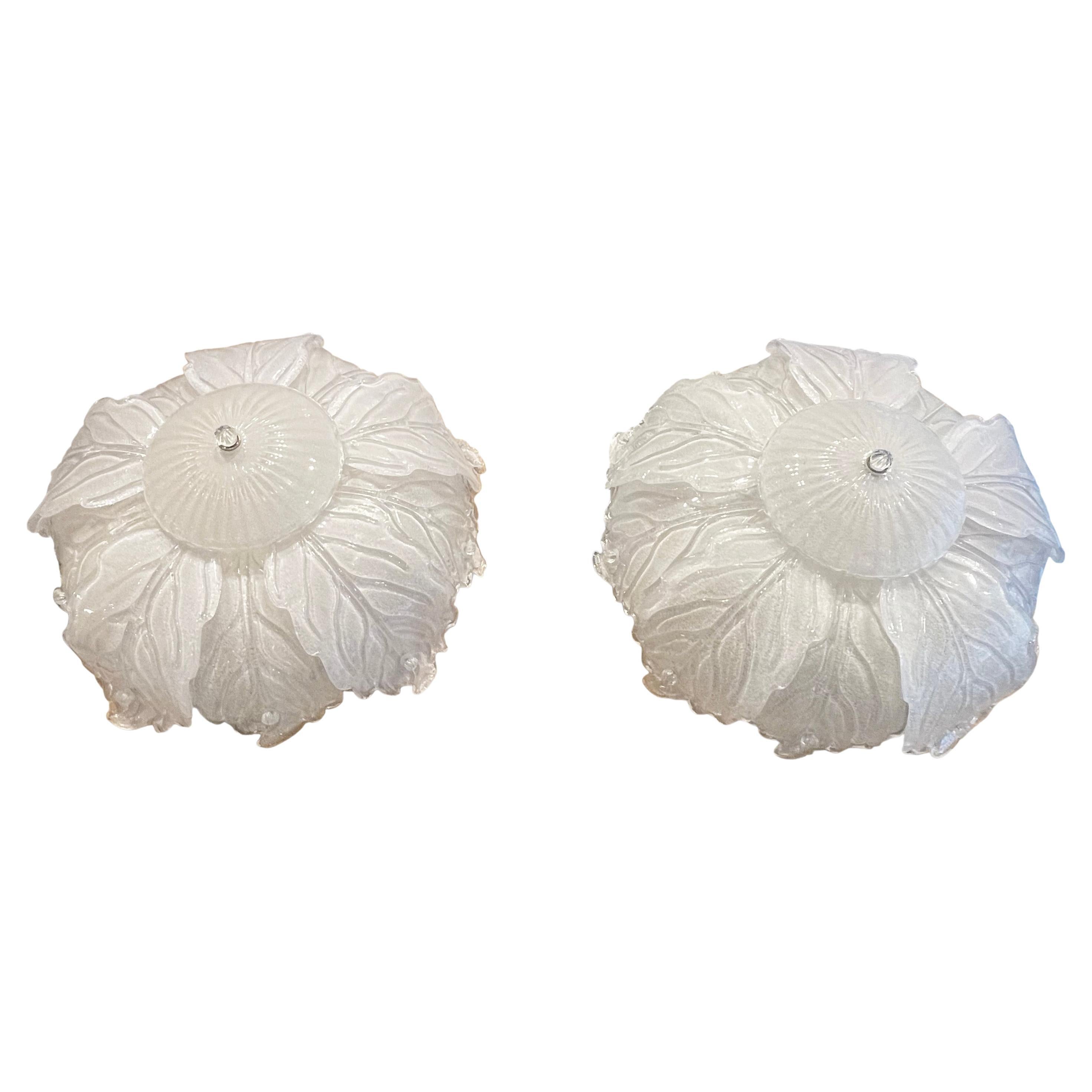 A Pair of Barovier e Toso Ceiling Lights For Sale