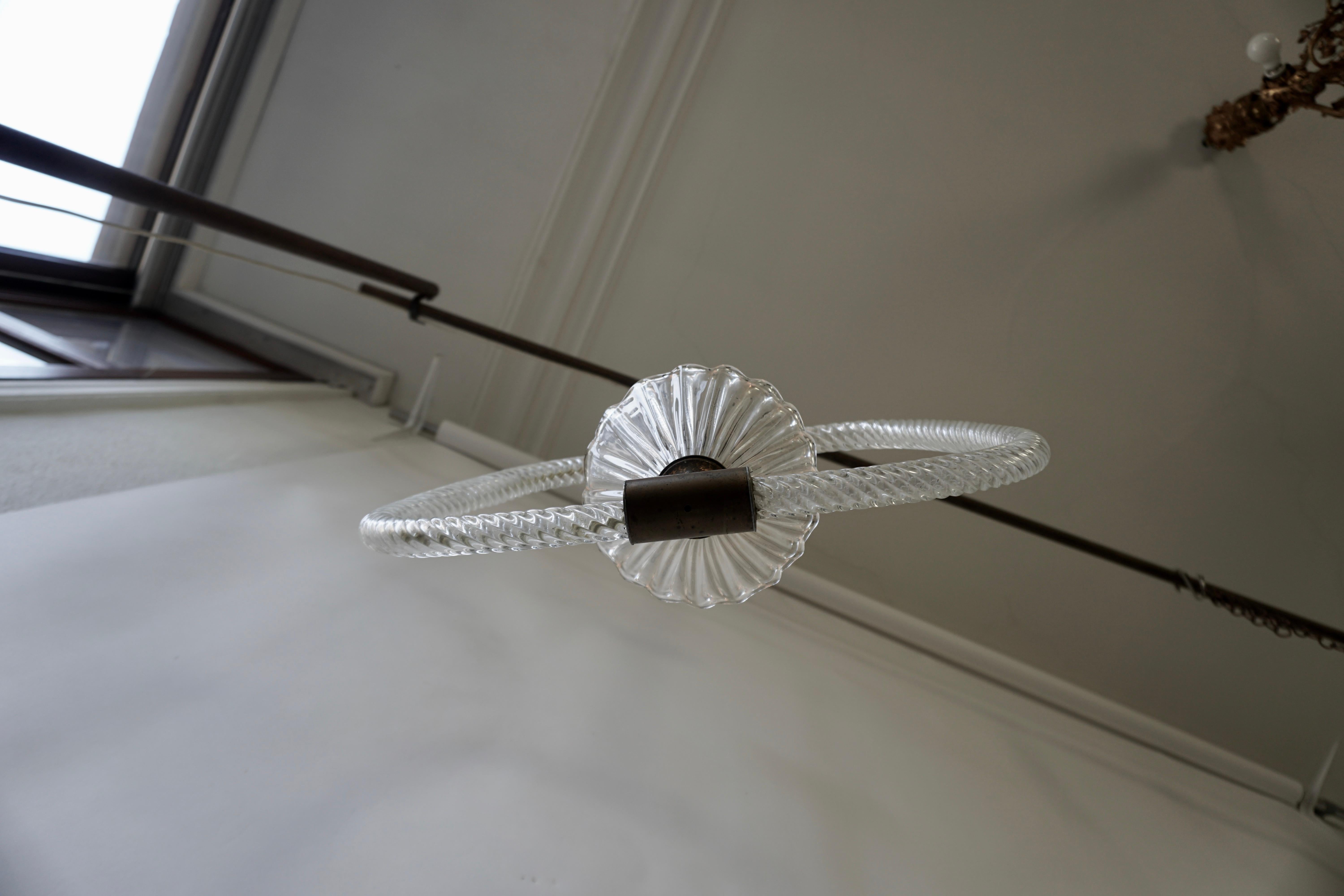 20th Century Barovier e Toso Glass Light Fixture, circa 1950