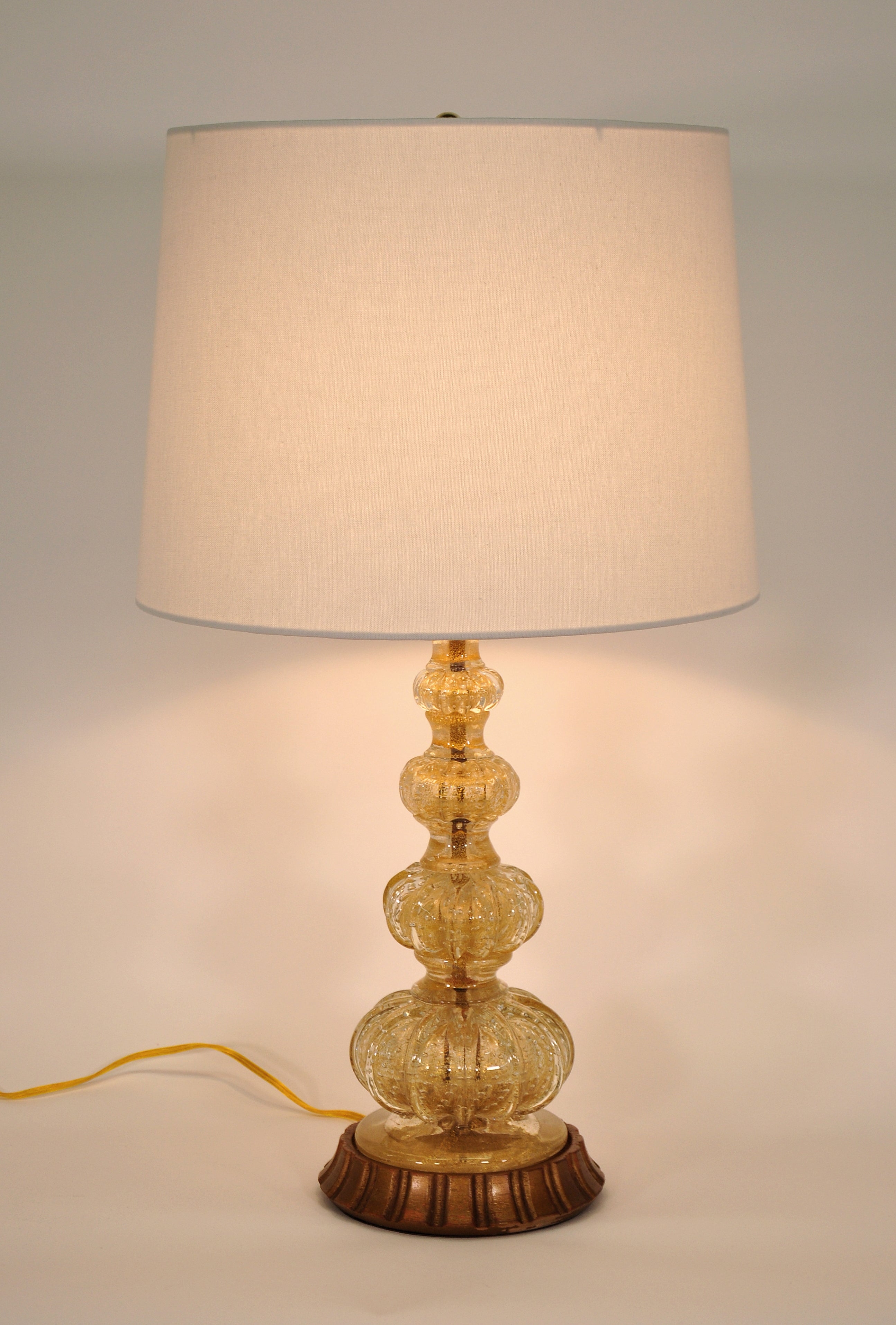Barovier e Toso Gold Murano Glass Table Lamp 4