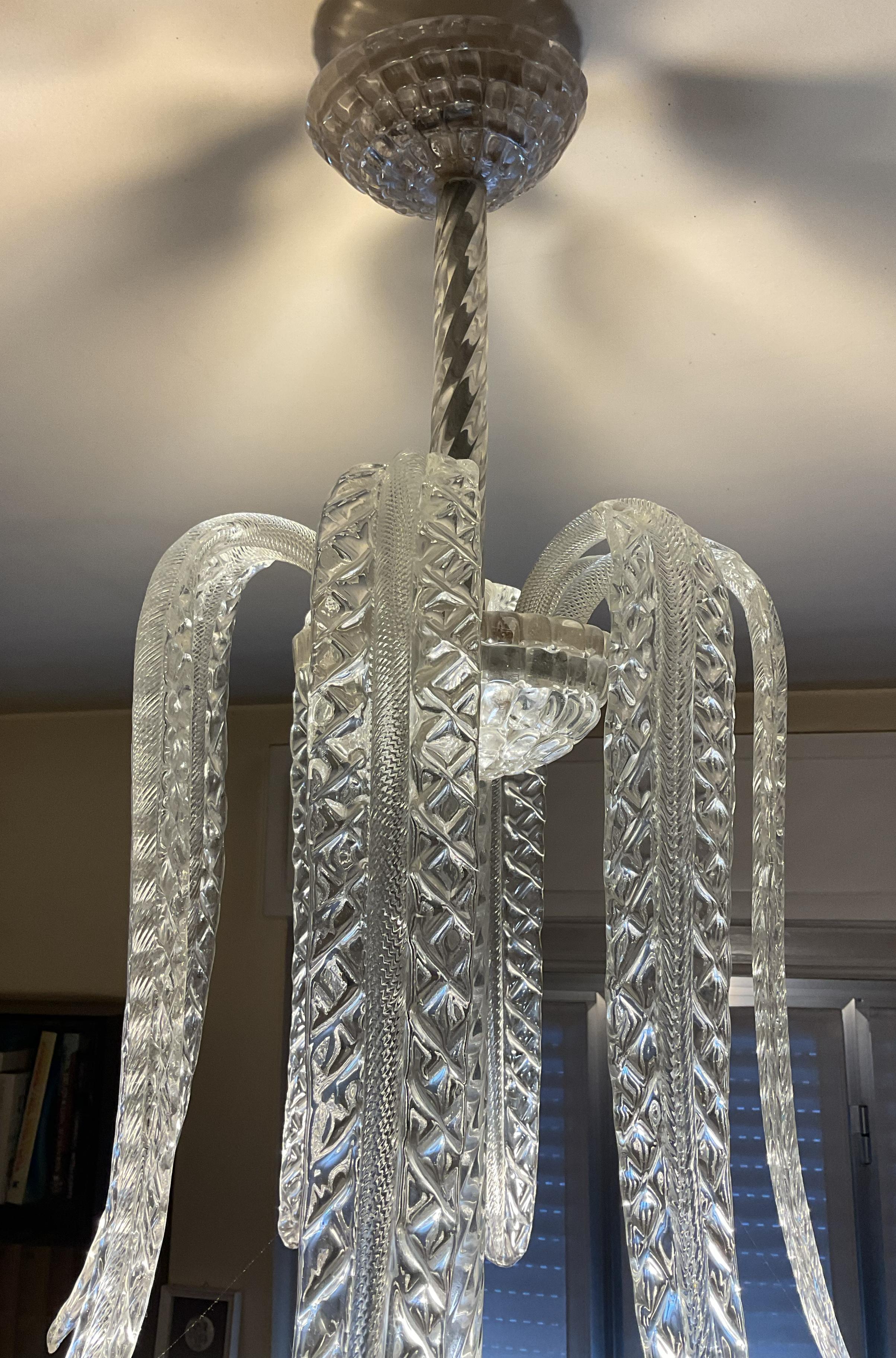 Other Barovier and Toso, Murano Glass Chandelier For Sale