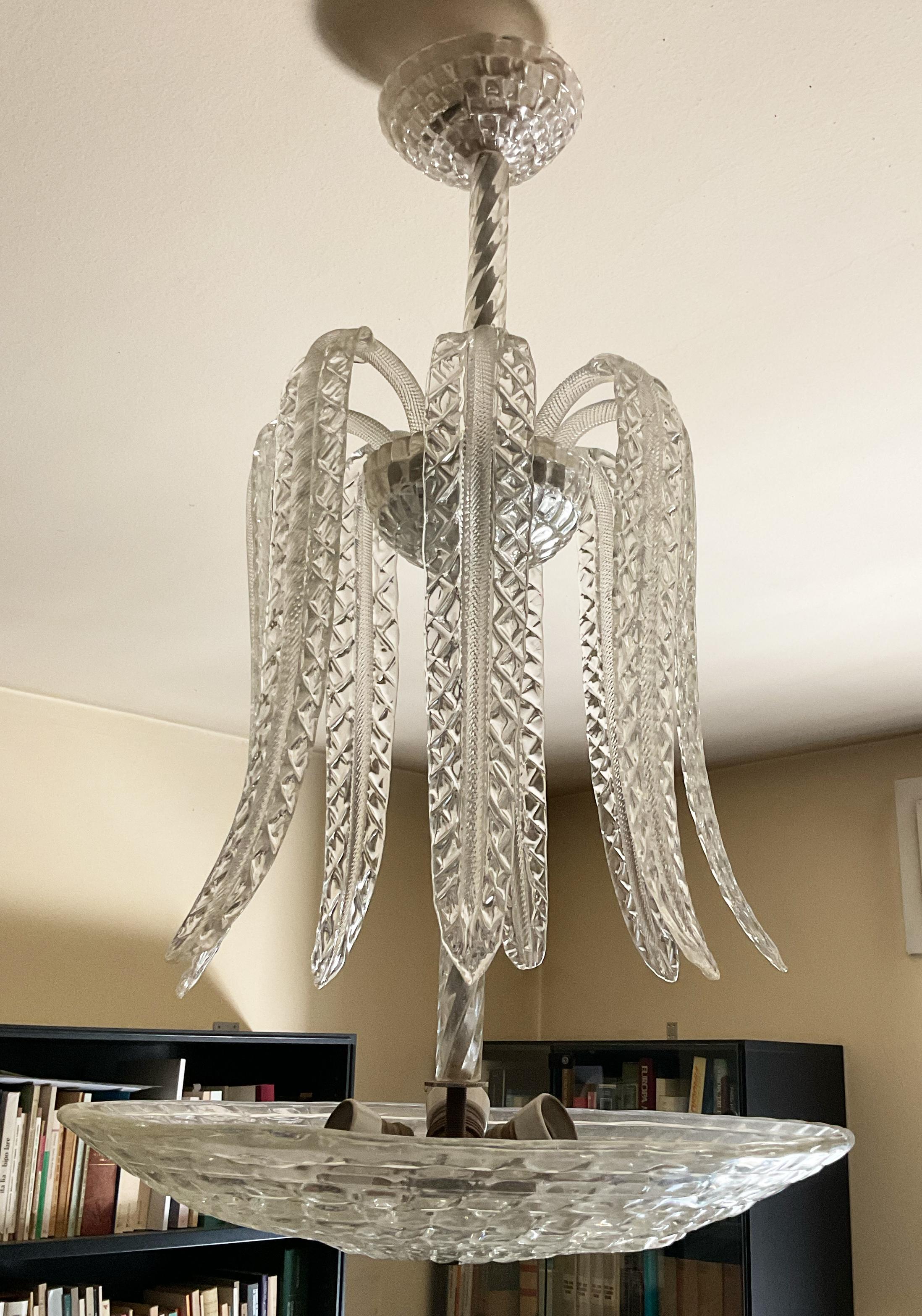 Barovier and Toso, Murano Glass Chandelier In Good Condition For Sale In Spinea, Veneto