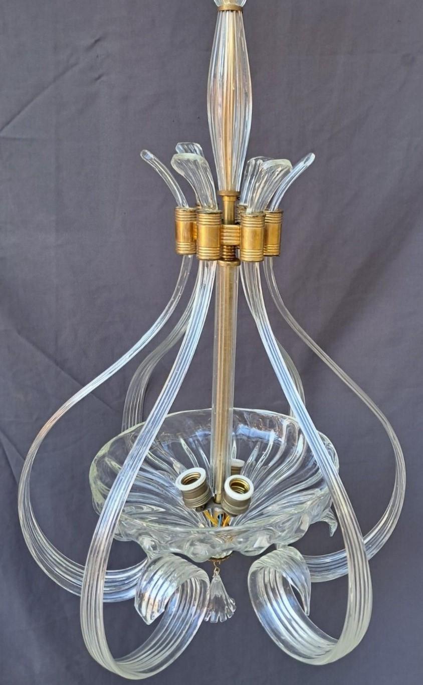Barovier & Toso Murano Glass Chandelier or Lantern, Italy 1950's For Sale 2