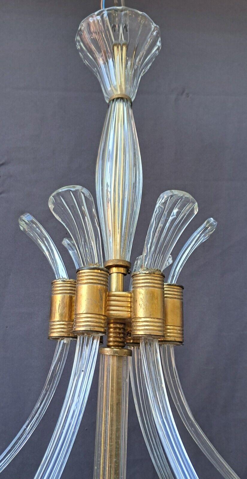 Barovier & Toso Murano Glass Chandelier or Lantern, Italy 1950's For Sale 3