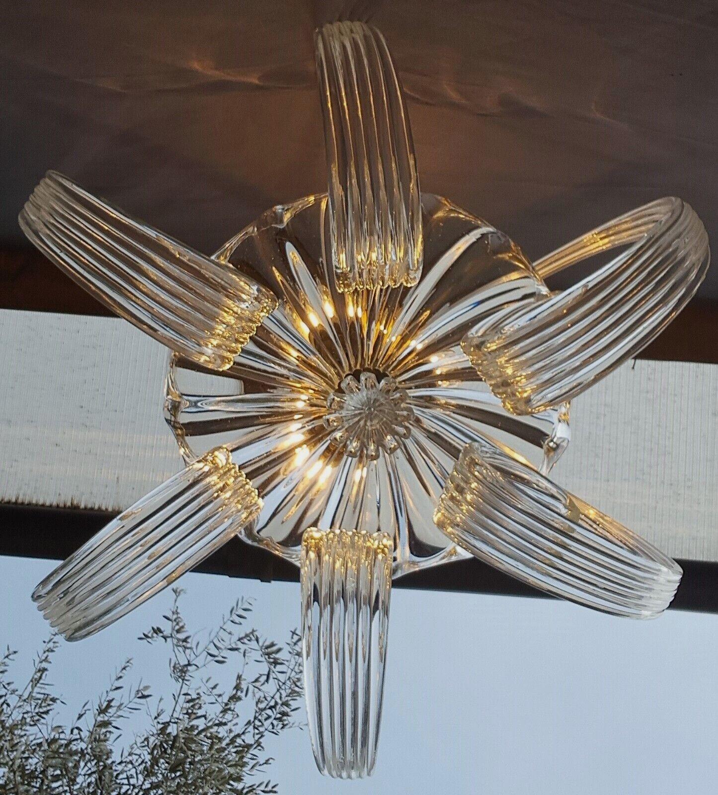 Brass Barovier & Toso Murano Glass Chandelier or Lantern, Italy 1950's For Sale