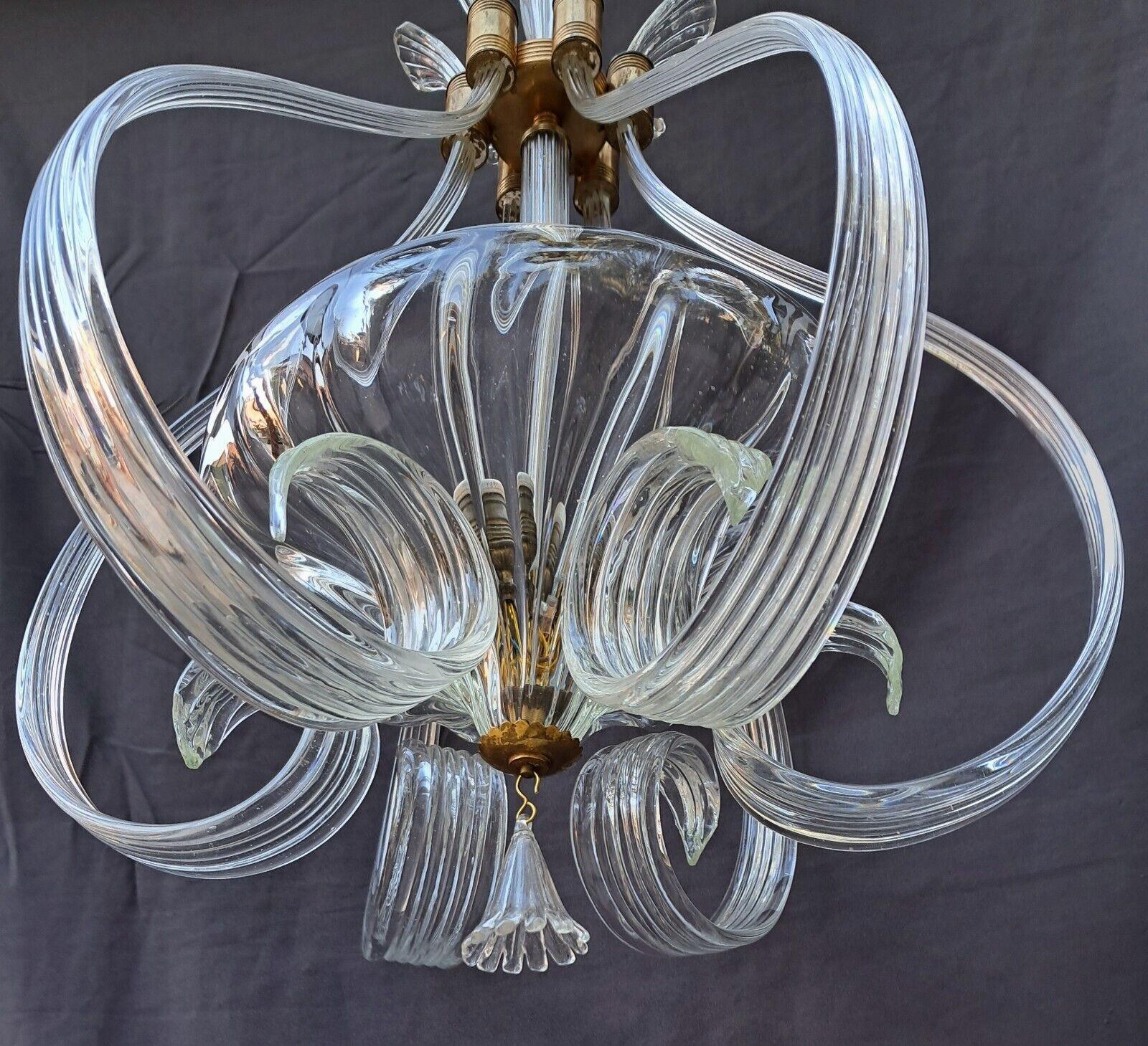 Barovier & Toso Murano Glass Chandelier or Lantern, Italy 1950's For Sale 1