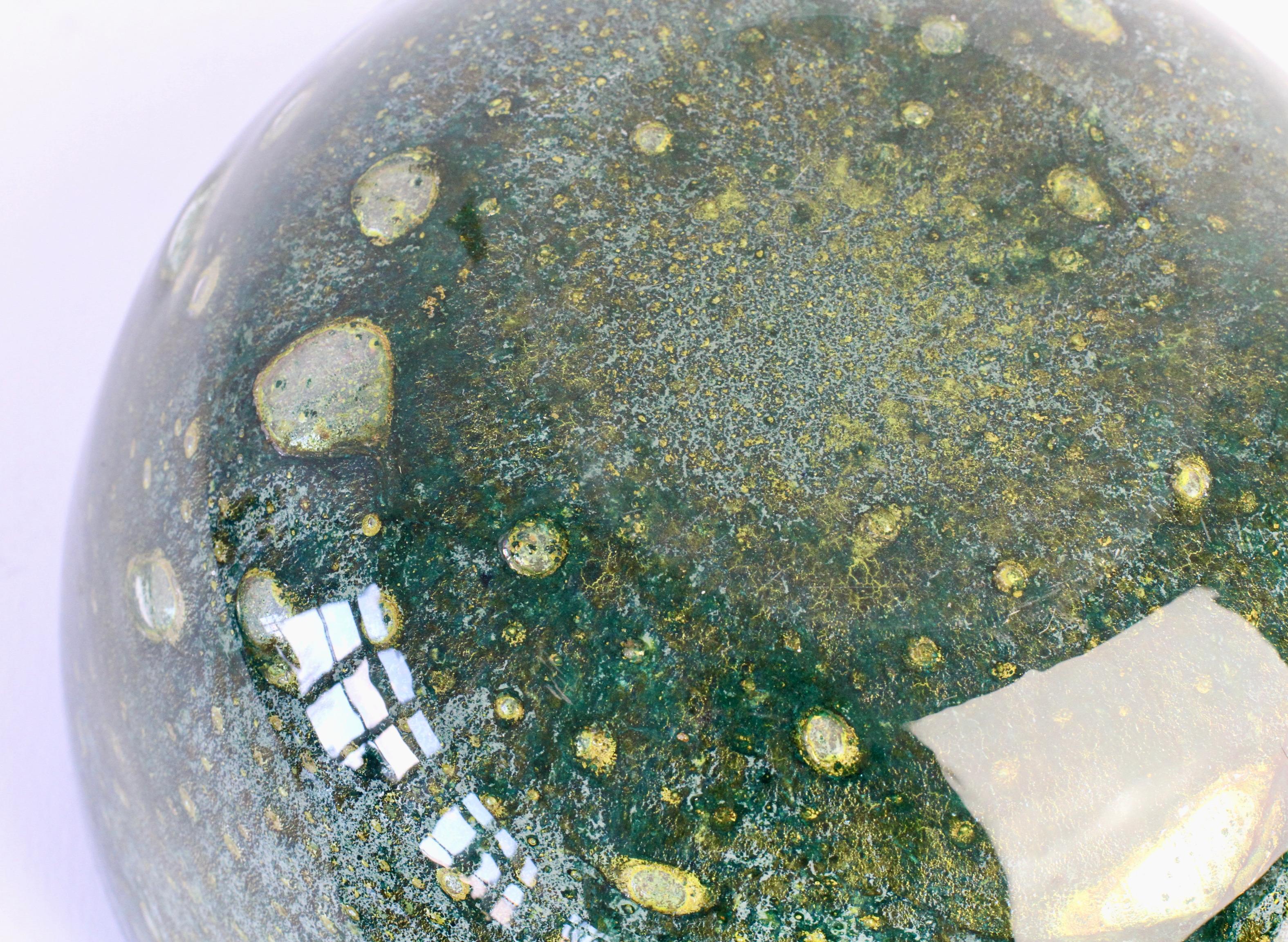 Barovier e Toso Ciotola in vetro di Murano 'Efeso' verde e oro di metà secolo, anni '60 in vendita 13