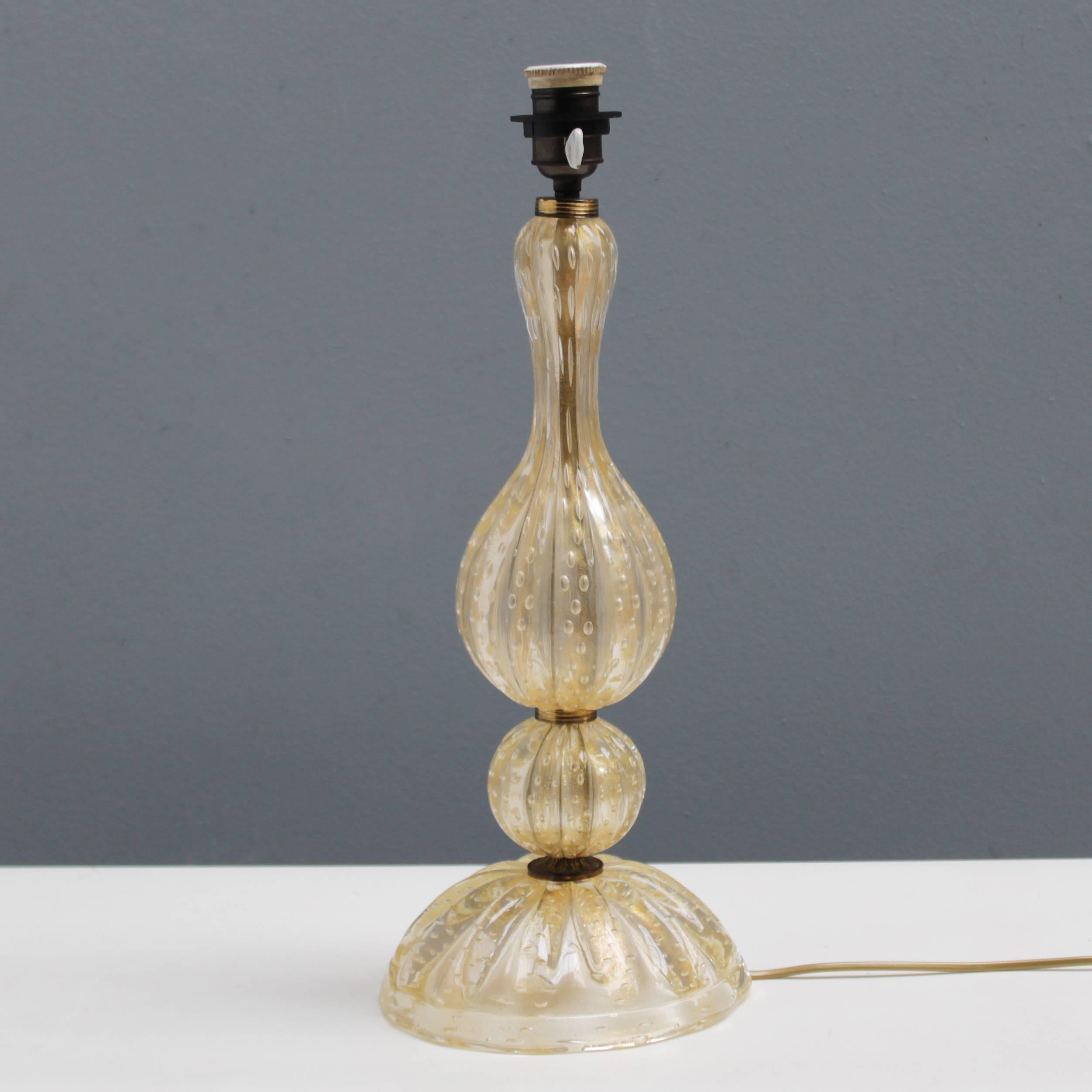 Mid-20th Century Barovier e Toso Murano Glass Lamp Base For Sale